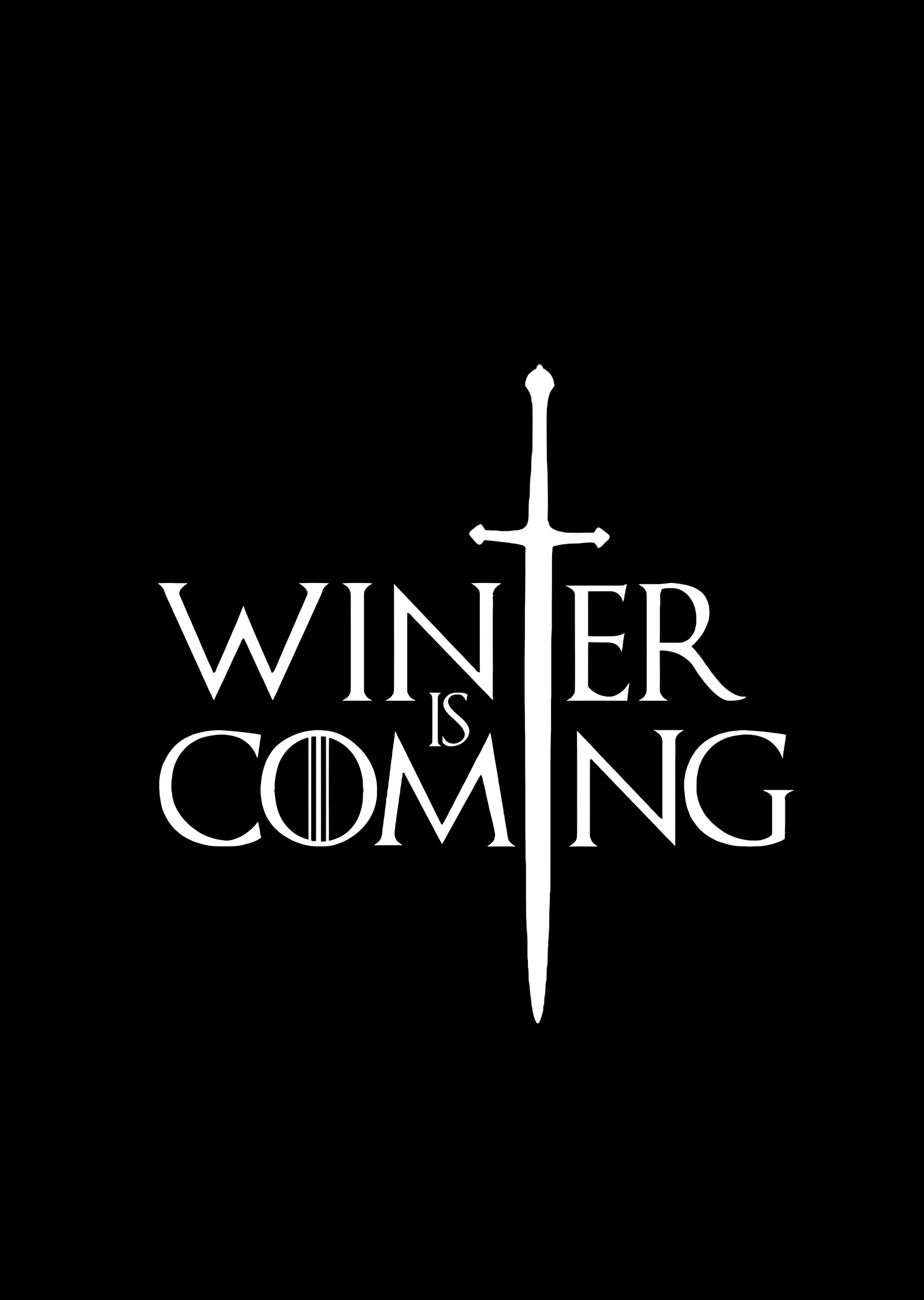 Winter Is Coming: Kılıç Tipografisi metal tablo