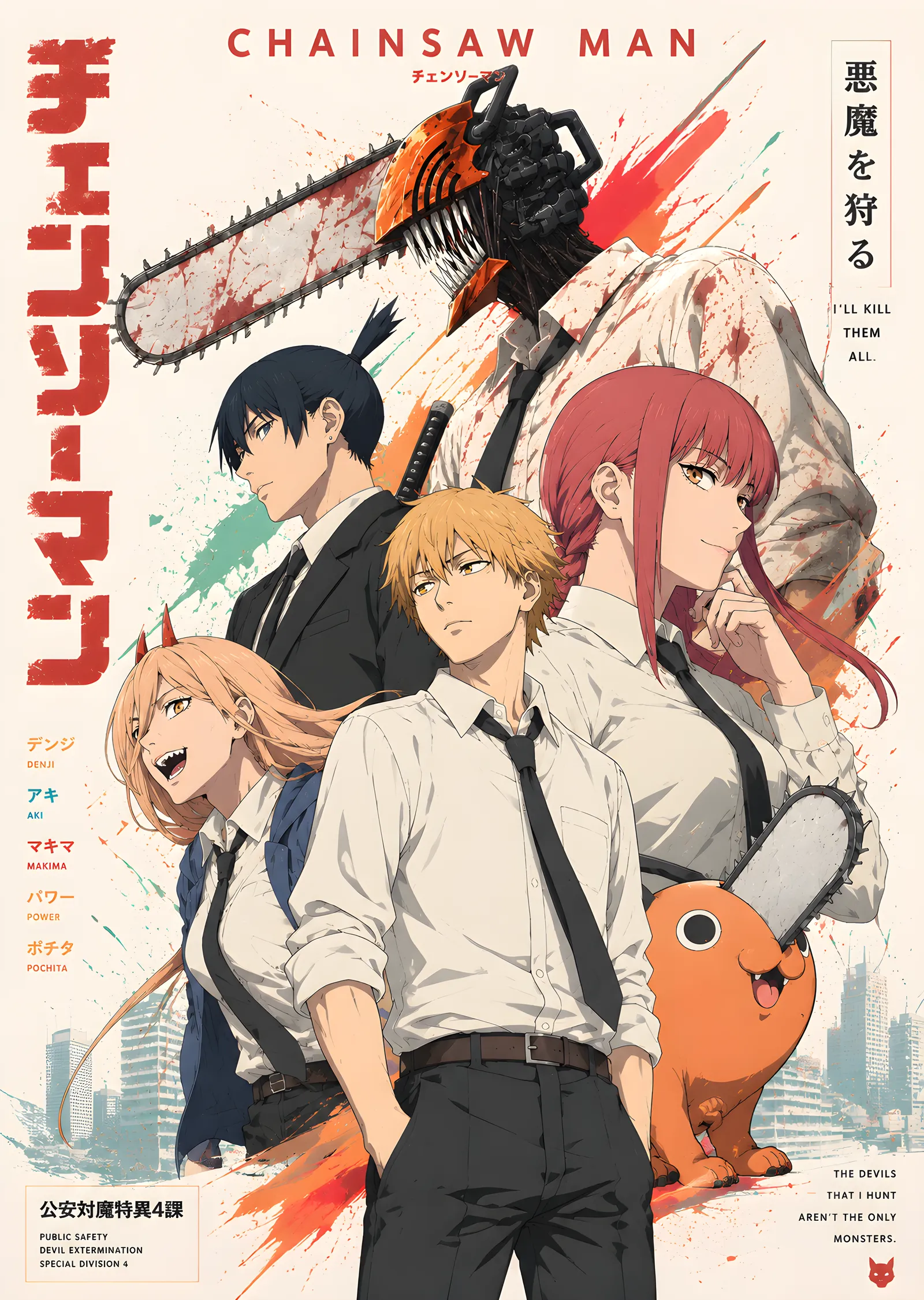Chainsaw Man: Şeytan Avcıları metal tablo