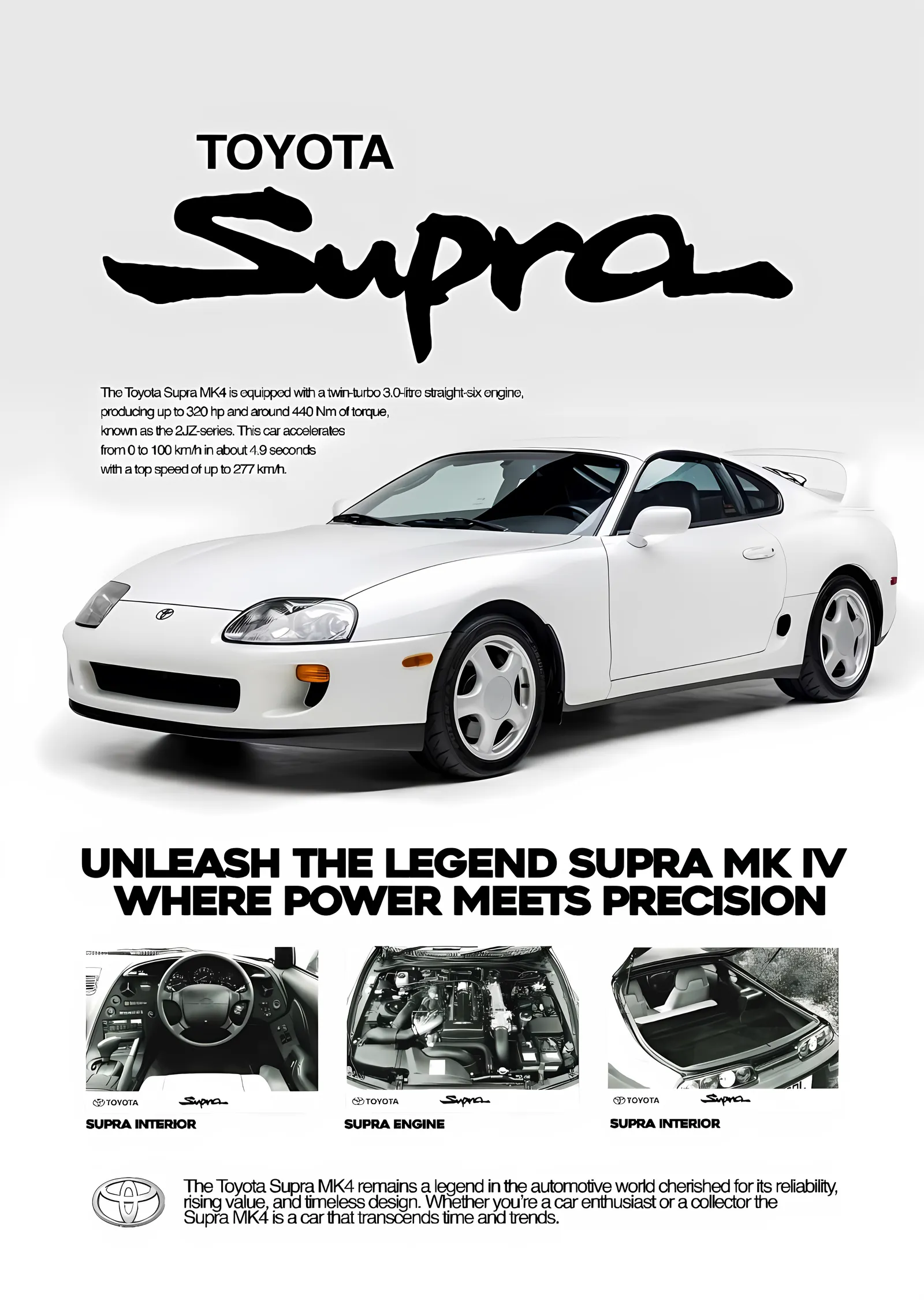 Toyota Supra MK IV metal tablo