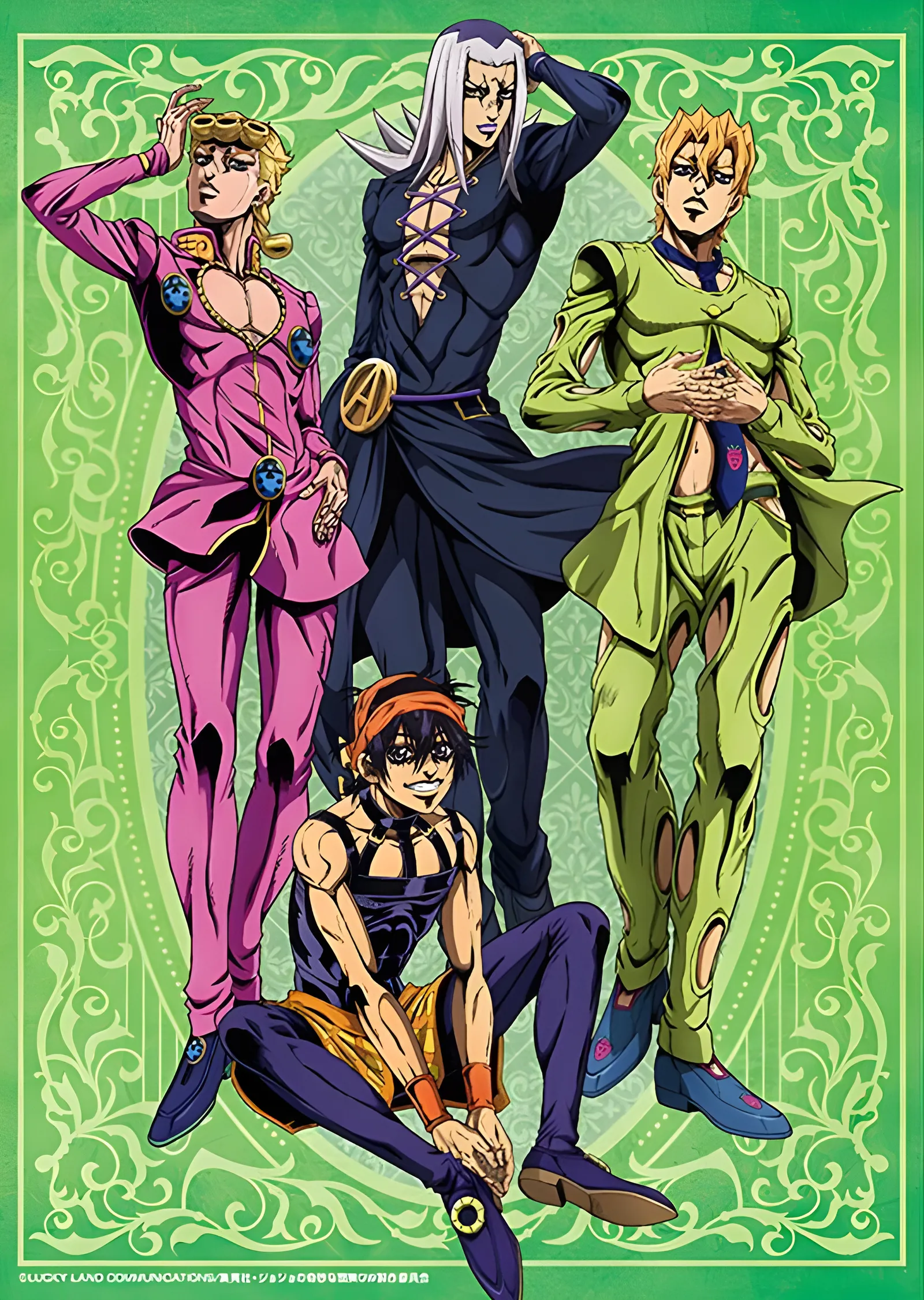 JoJo's Bizarre Adventure - Golden Wind Kadrosu metal tablo