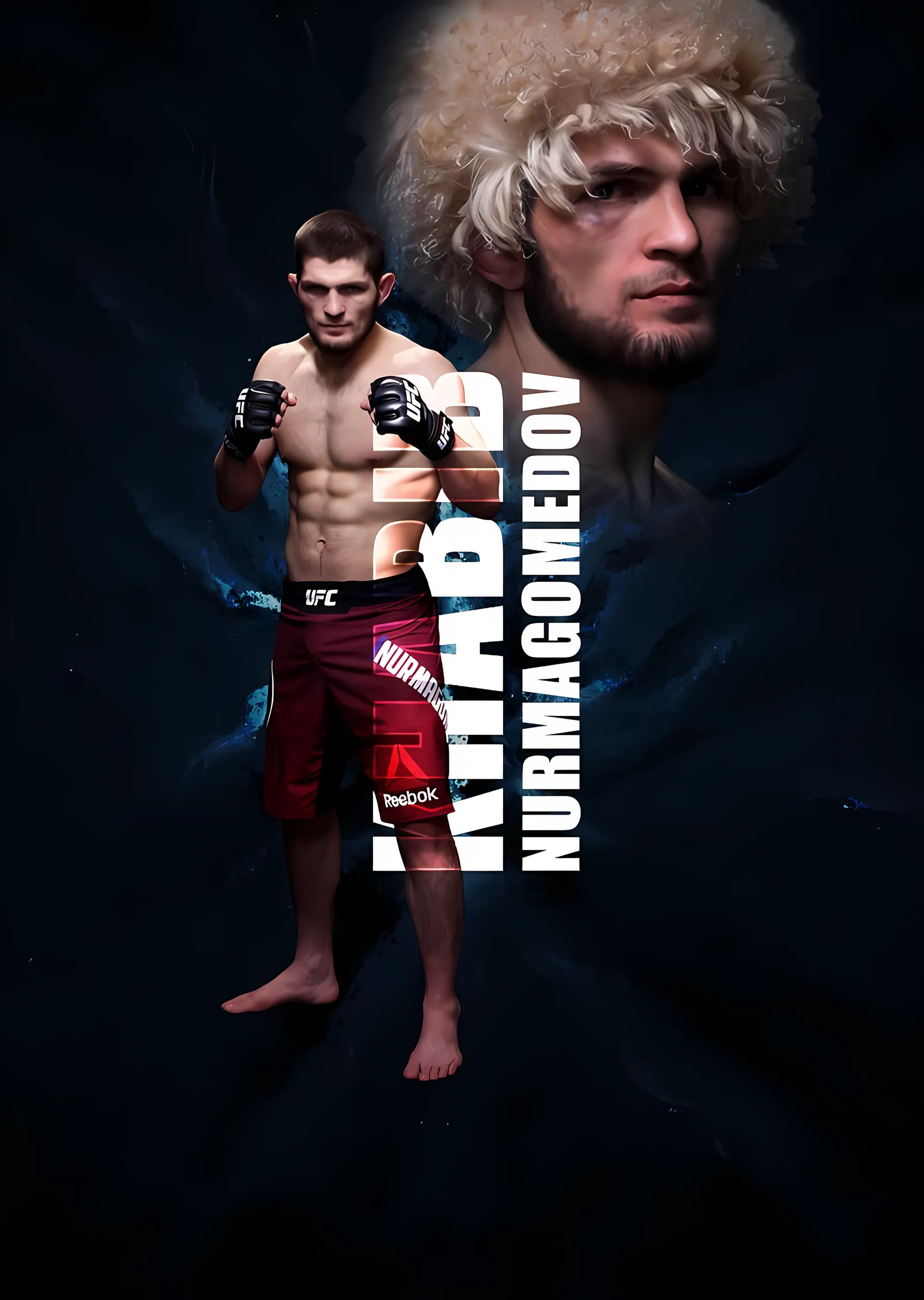 Khabib Nurmagomedov Dövüş Duruşu metal tablo