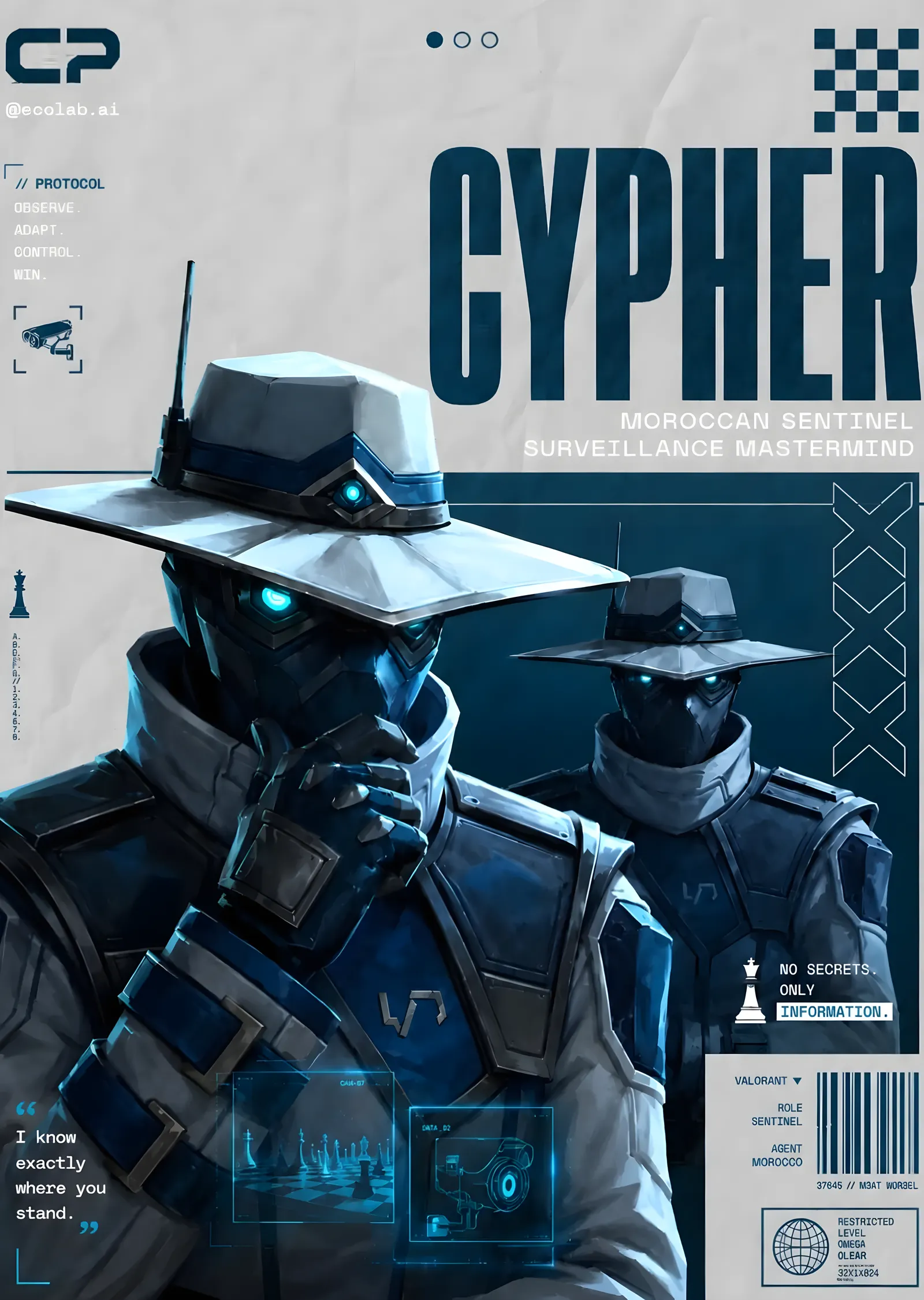 Valorant: Cypher metal tablo