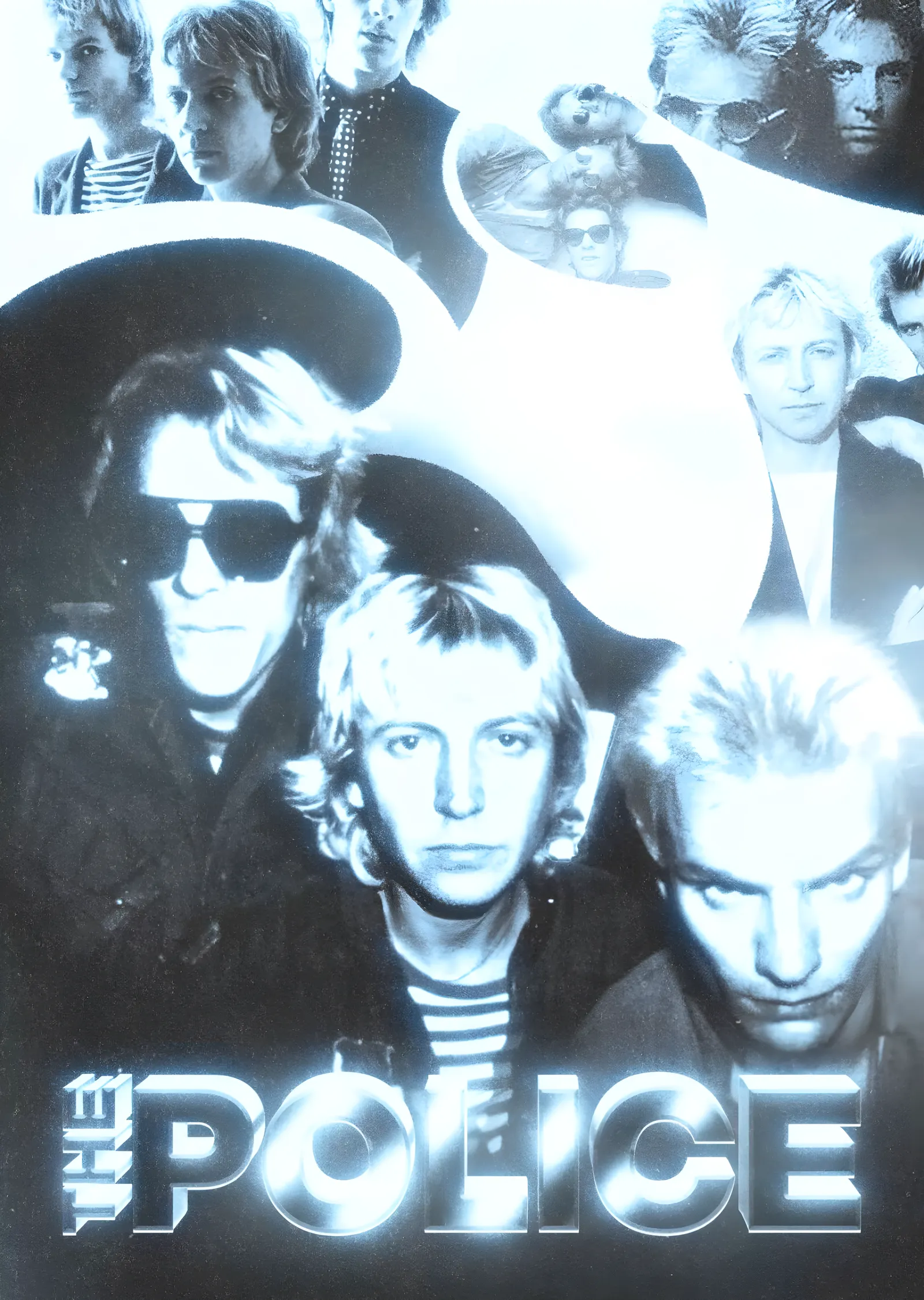 The Police: Mavi Kolaj metal tablo