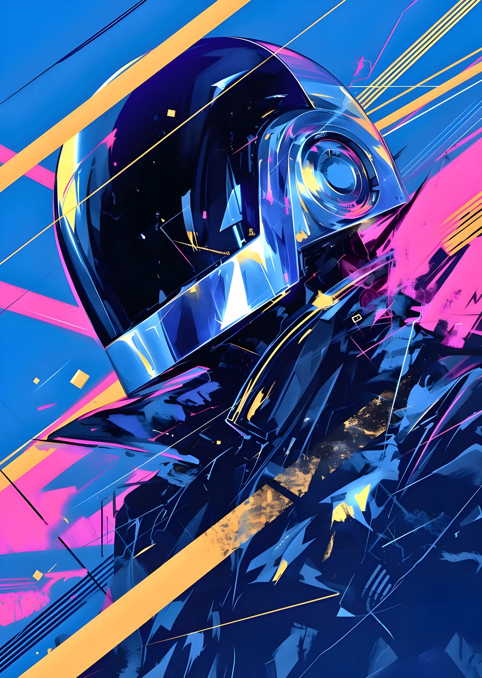 Daft Punk: Kırık Cam metal tablo