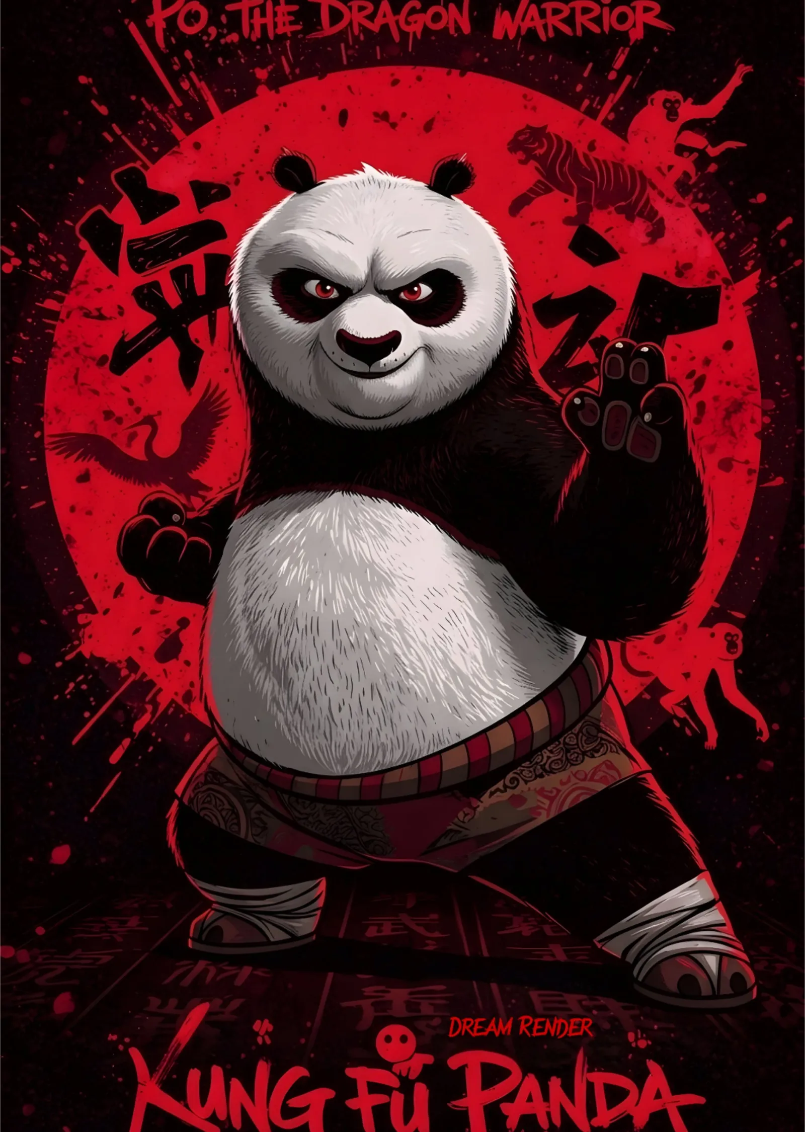 Kung Fu Panda: Kırmızı Daire Duruşu metal tablo