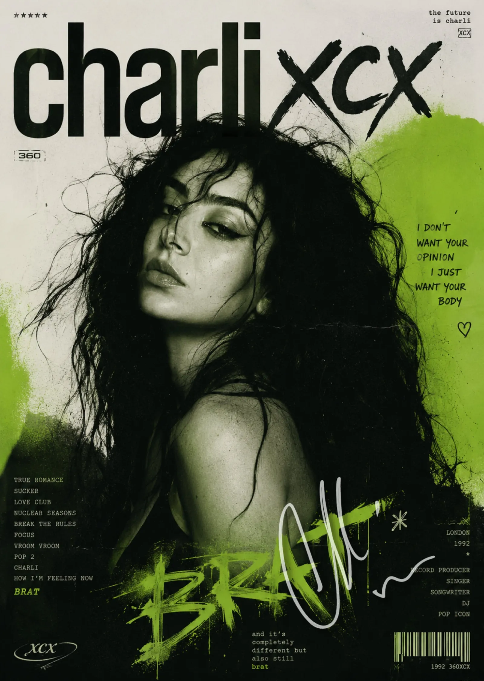 Charli XCX: Dergi Kapağı metal tablo