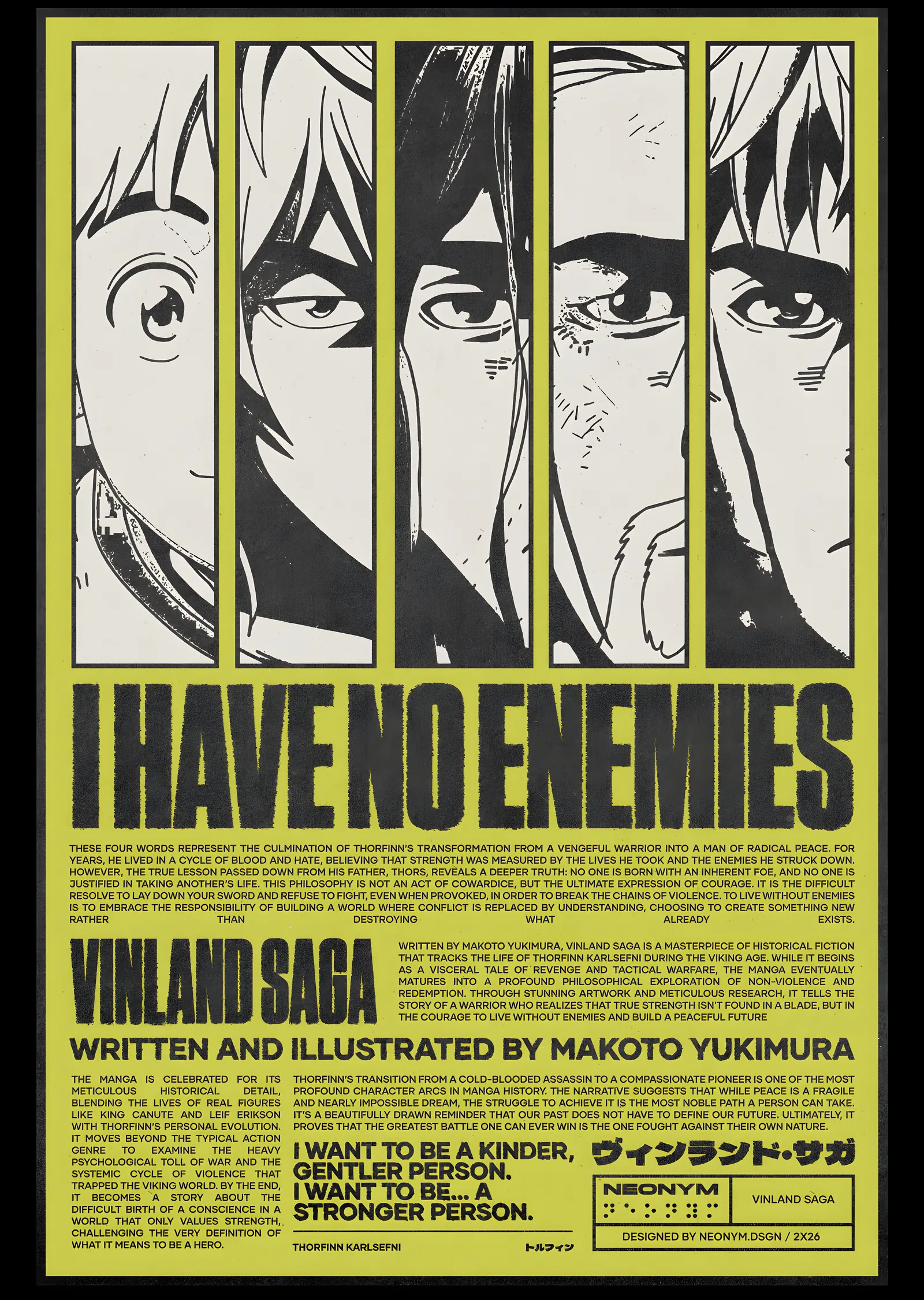 Vinland Saga: Benim Düşmanım Yok - Sarı metal tablo
