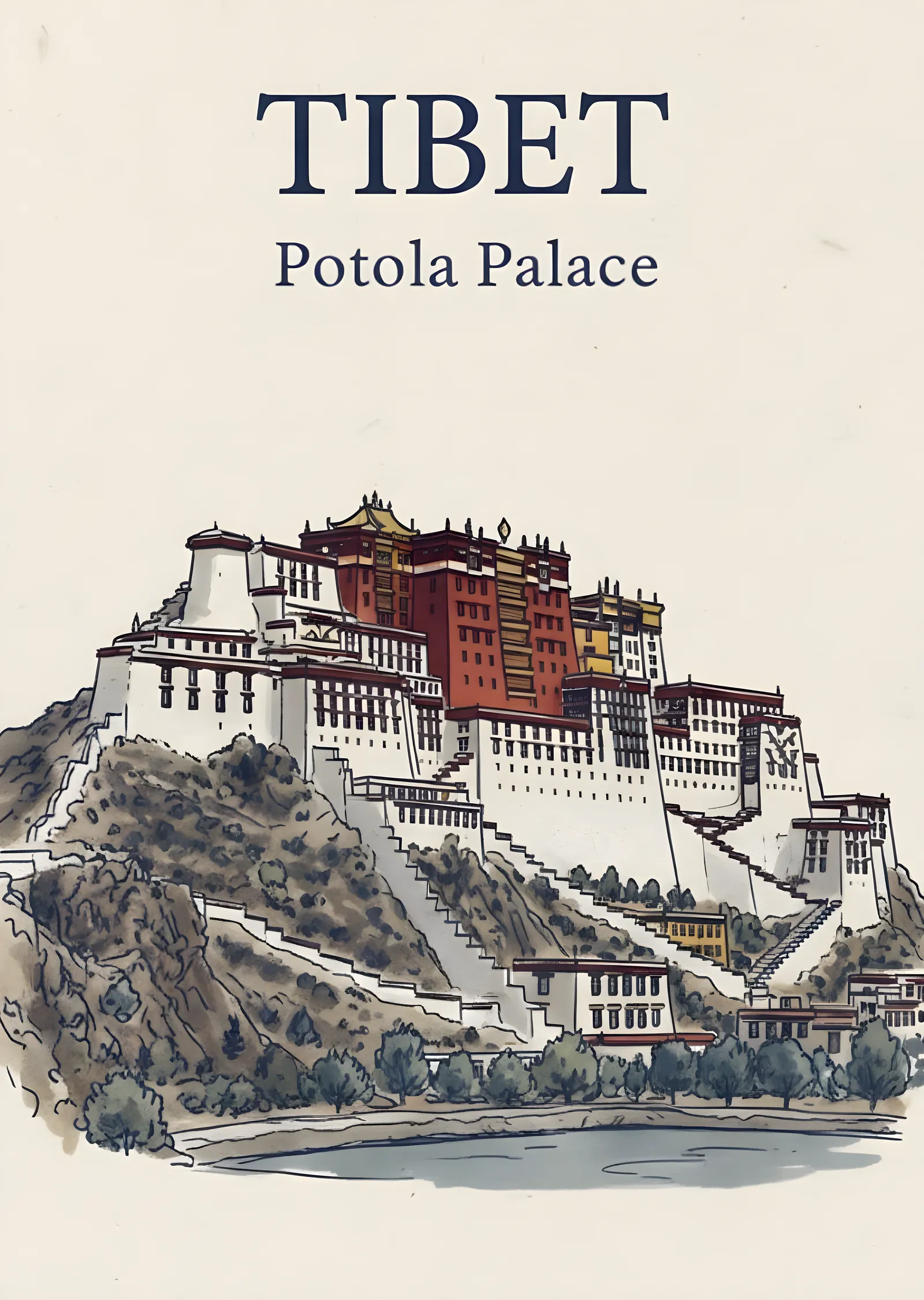 Tibet: Potala Sarayı metal tablo