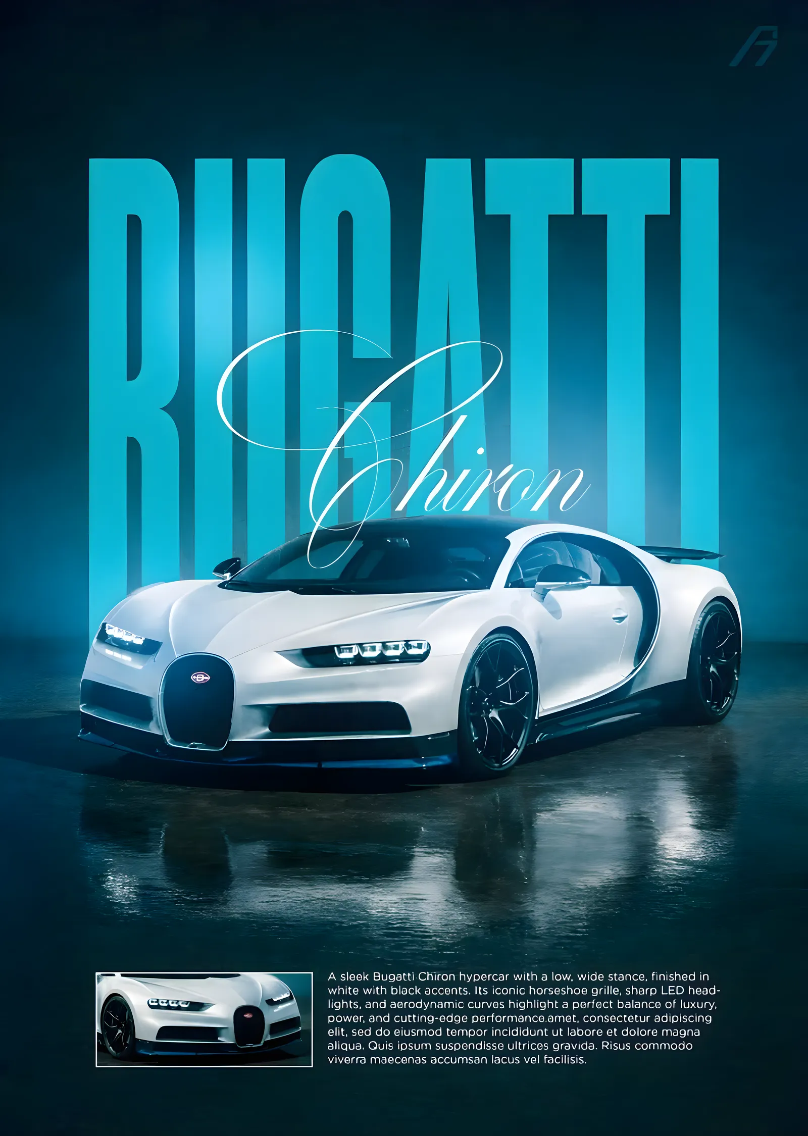 Bugatti Chiron: Hiperkar metal tablo