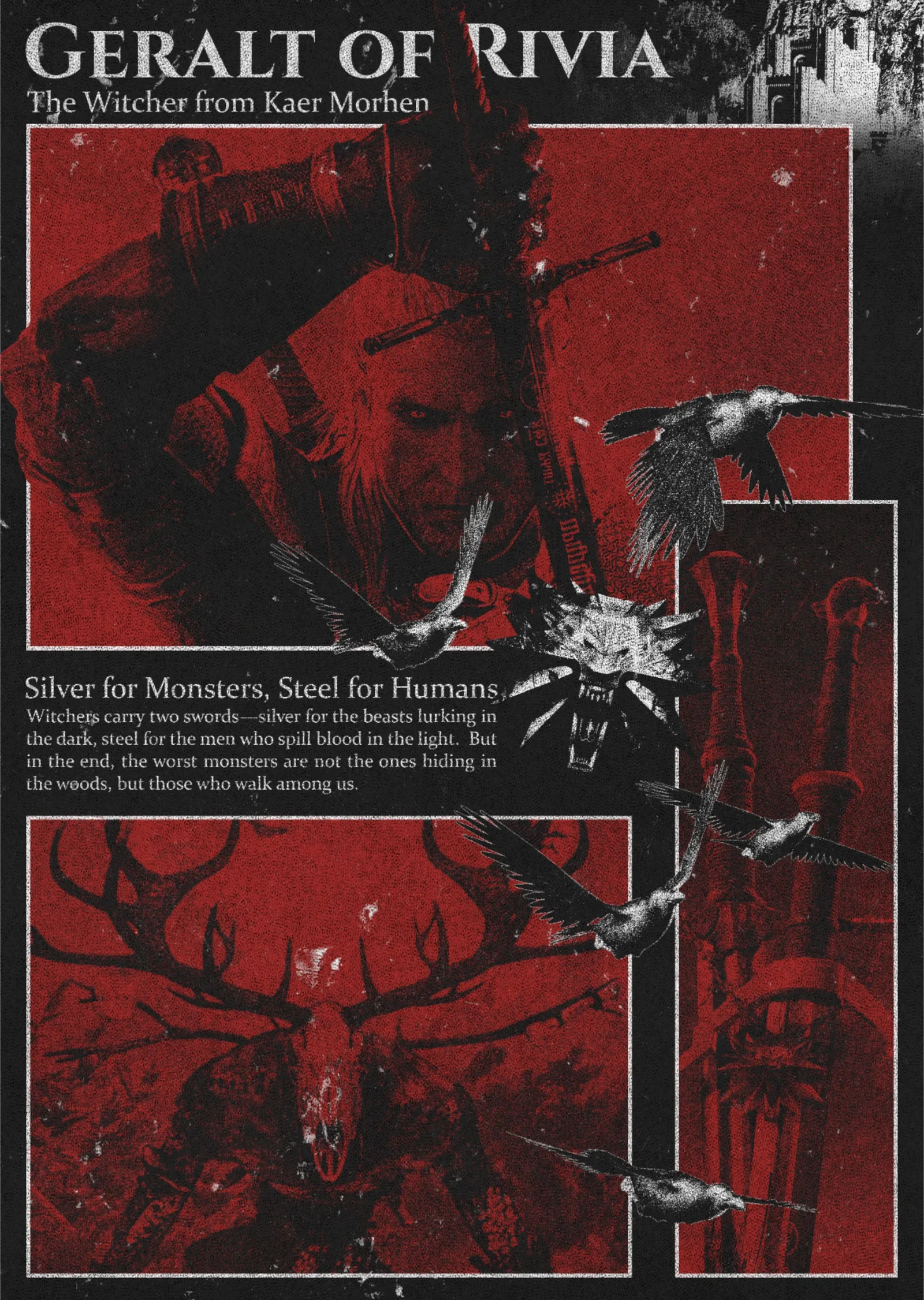 Geralt of Rivia: Kaer Morhen'den Avcı metal tablo