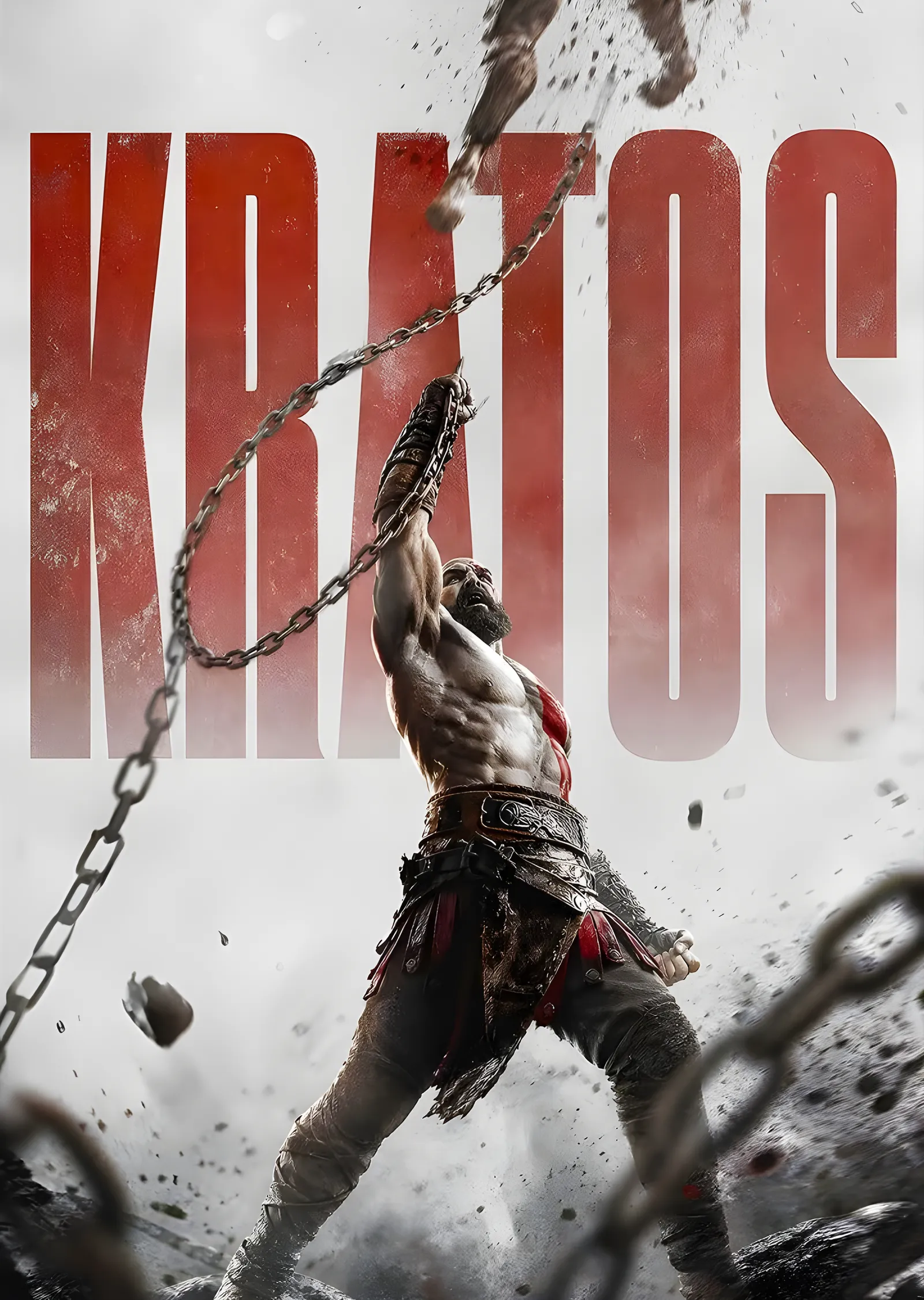 God of War: Kratos Tipografi metal tablo
