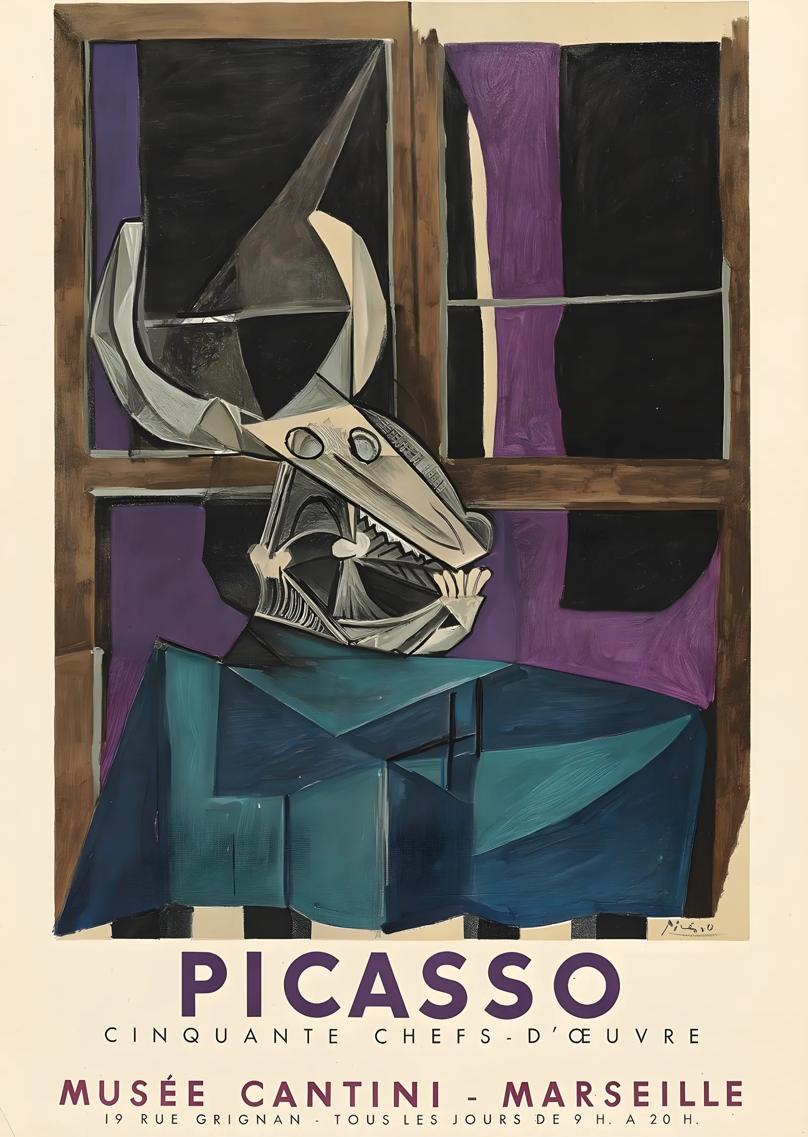 Picasso - Musée Cantini Sergi Afişi metal tablo