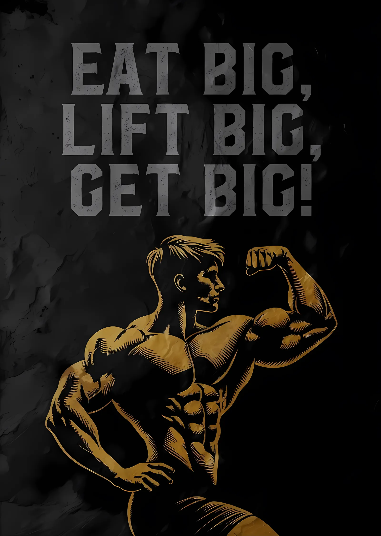 Eat Big Lift Big Get Big metal tablo
