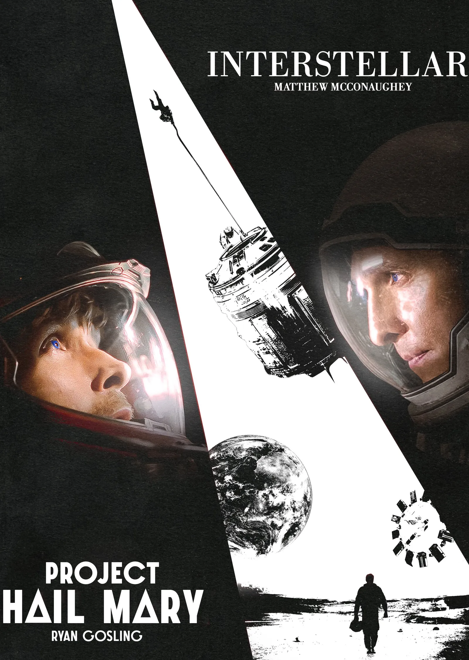 Interstellar ve Project Hail Mary İkilisi metal tablo