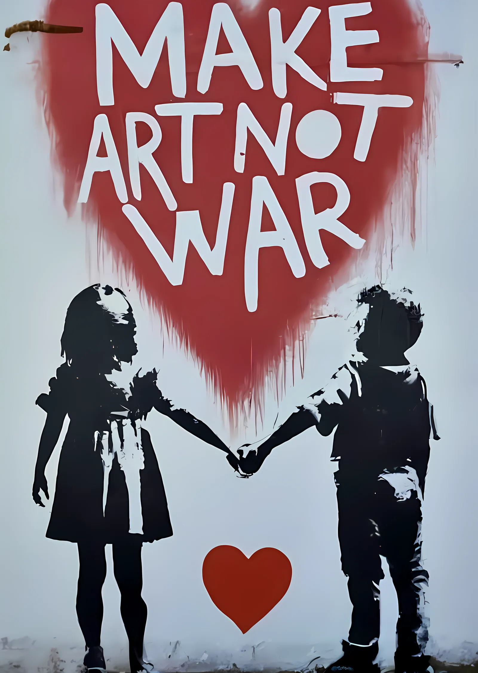 Make Art Not War: Barış Mesajı metal tablo