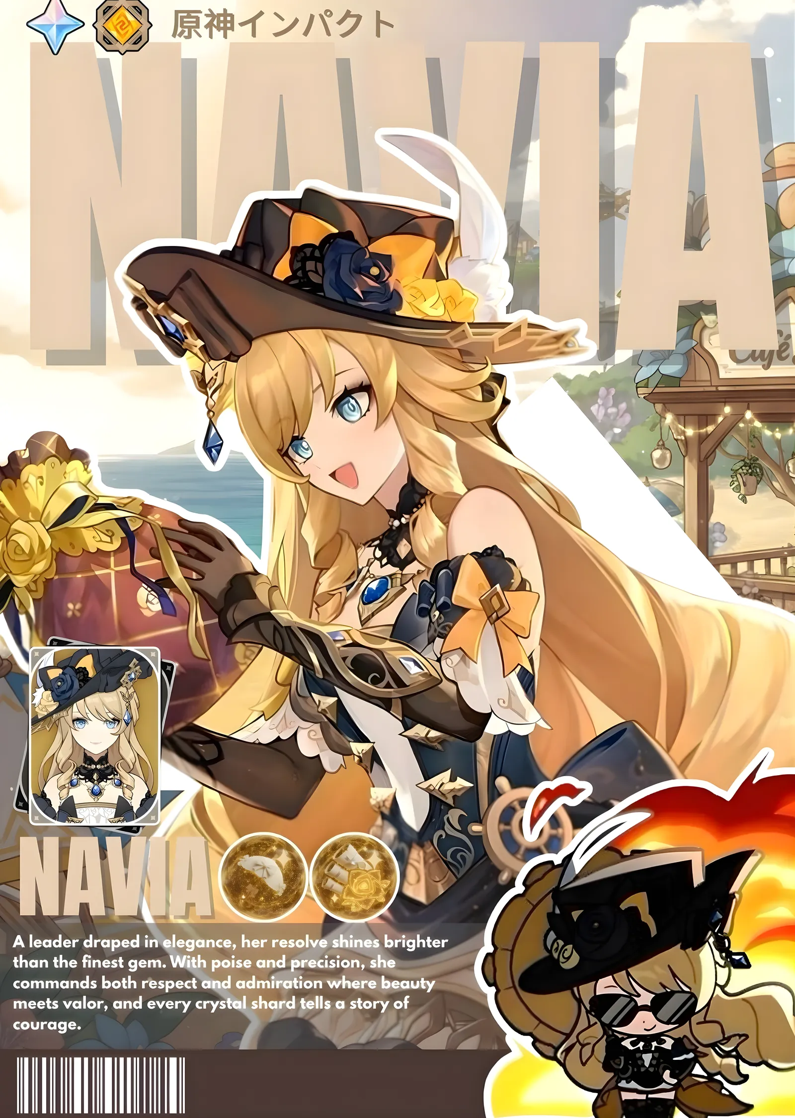 Genshin Impact: Navia metal tablo