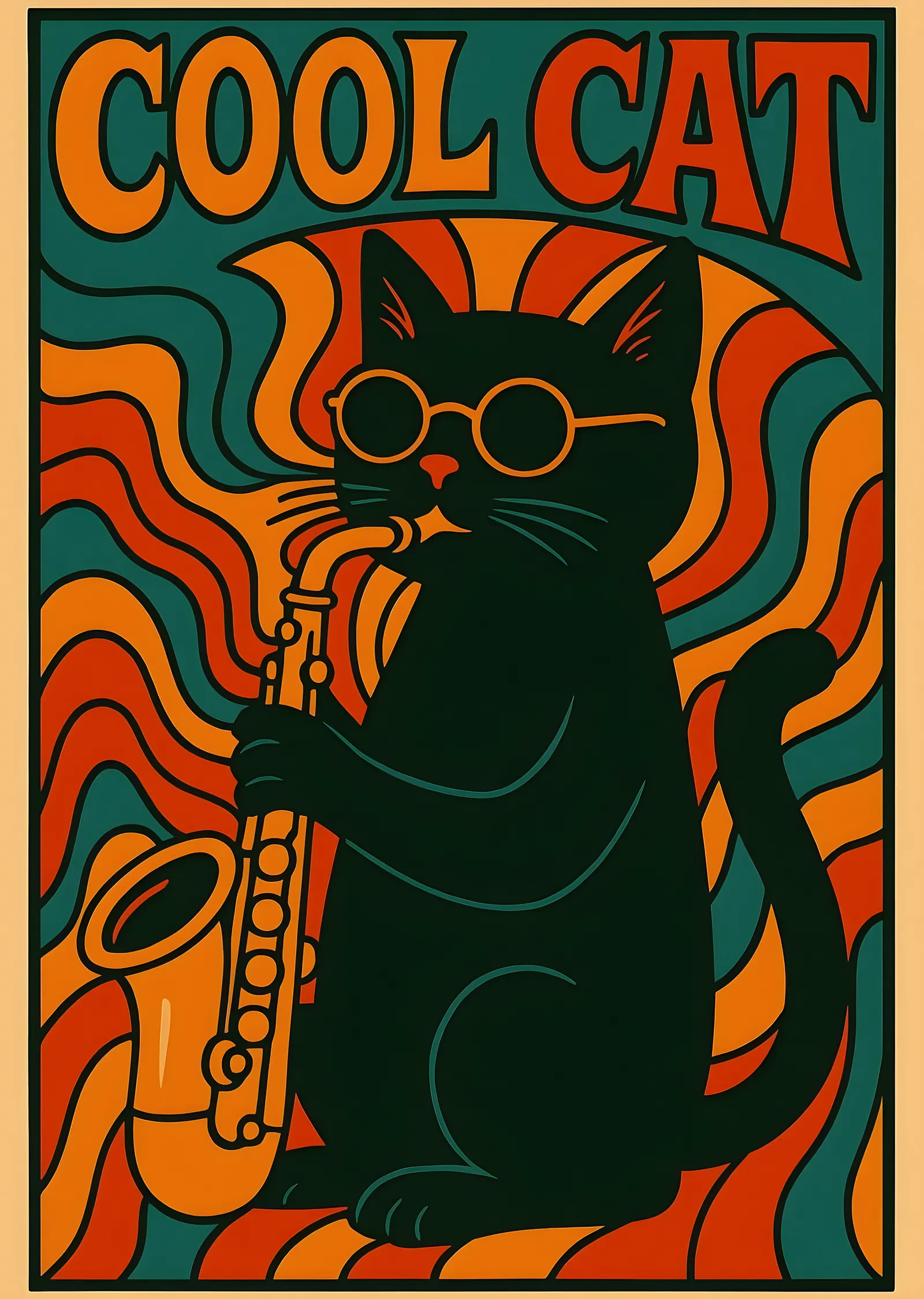 Cool Cat metal tablo