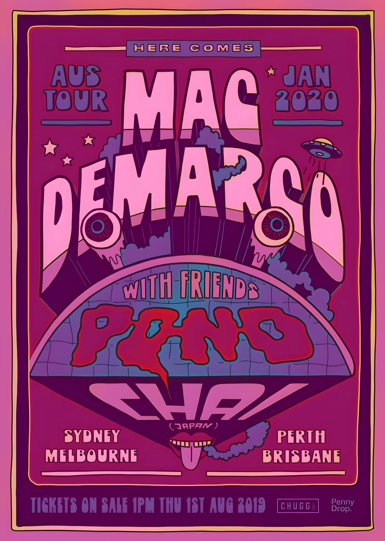 Mac Demarco: Avustralya Turu 2020 metal tablo