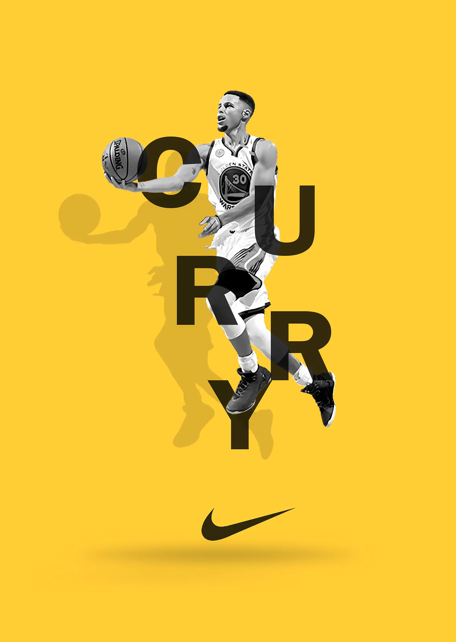 Stephen Curry: Sarı Zeminli Nike metal tablo