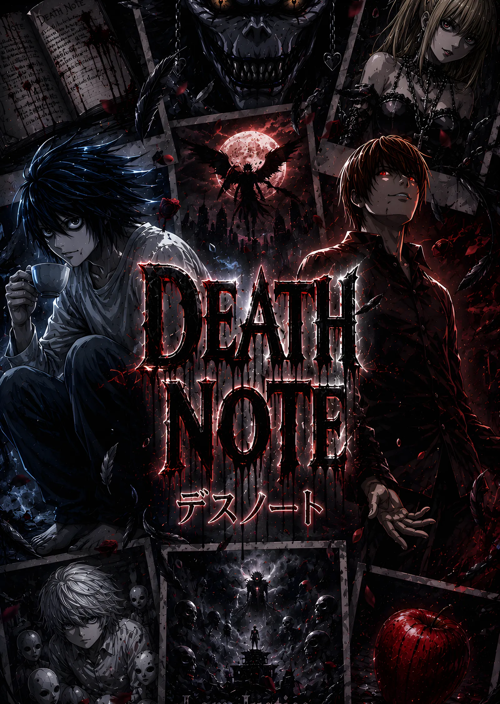 Death Note: Karanlıkta L ve Light metal tablo