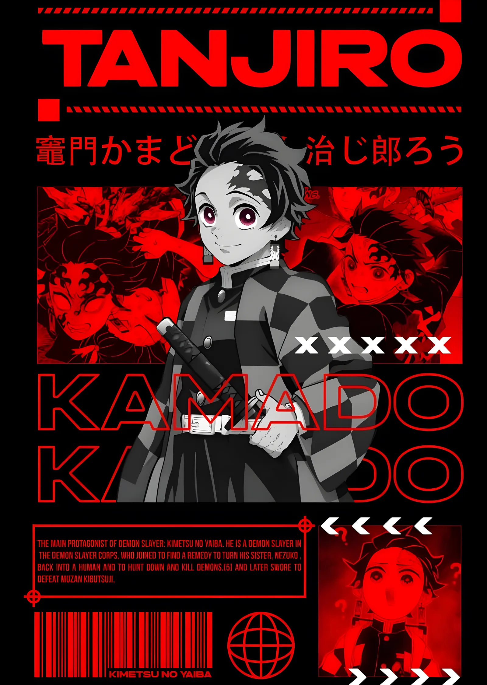 Kimetsu no Yaiba: Tanjiro Kamado metal tablo