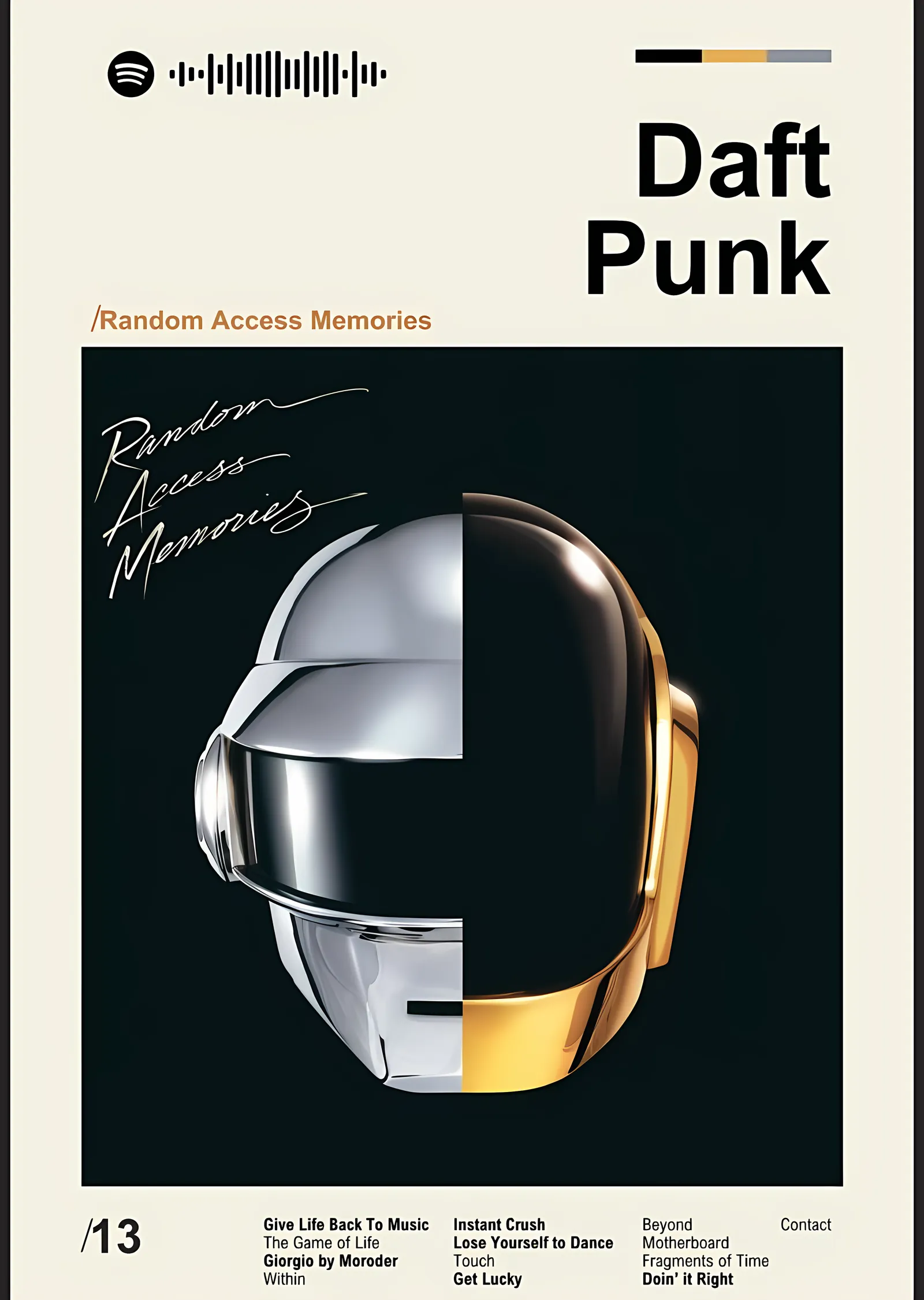 Daft Punk: Random Access Memories metal tablo
