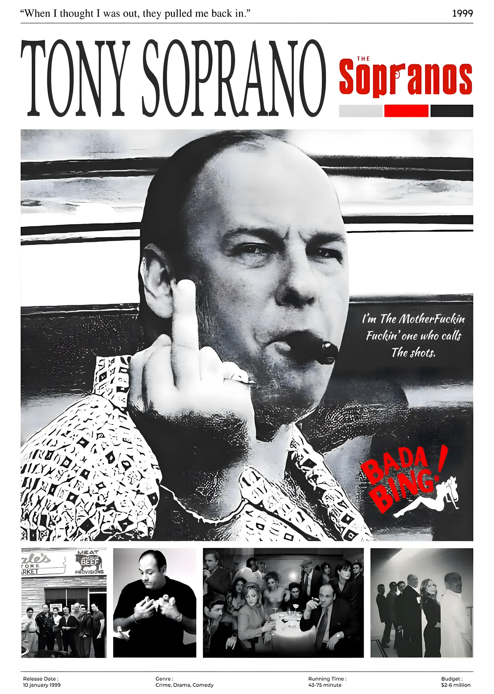 Tony Soprano: The Sopranos metal tablo