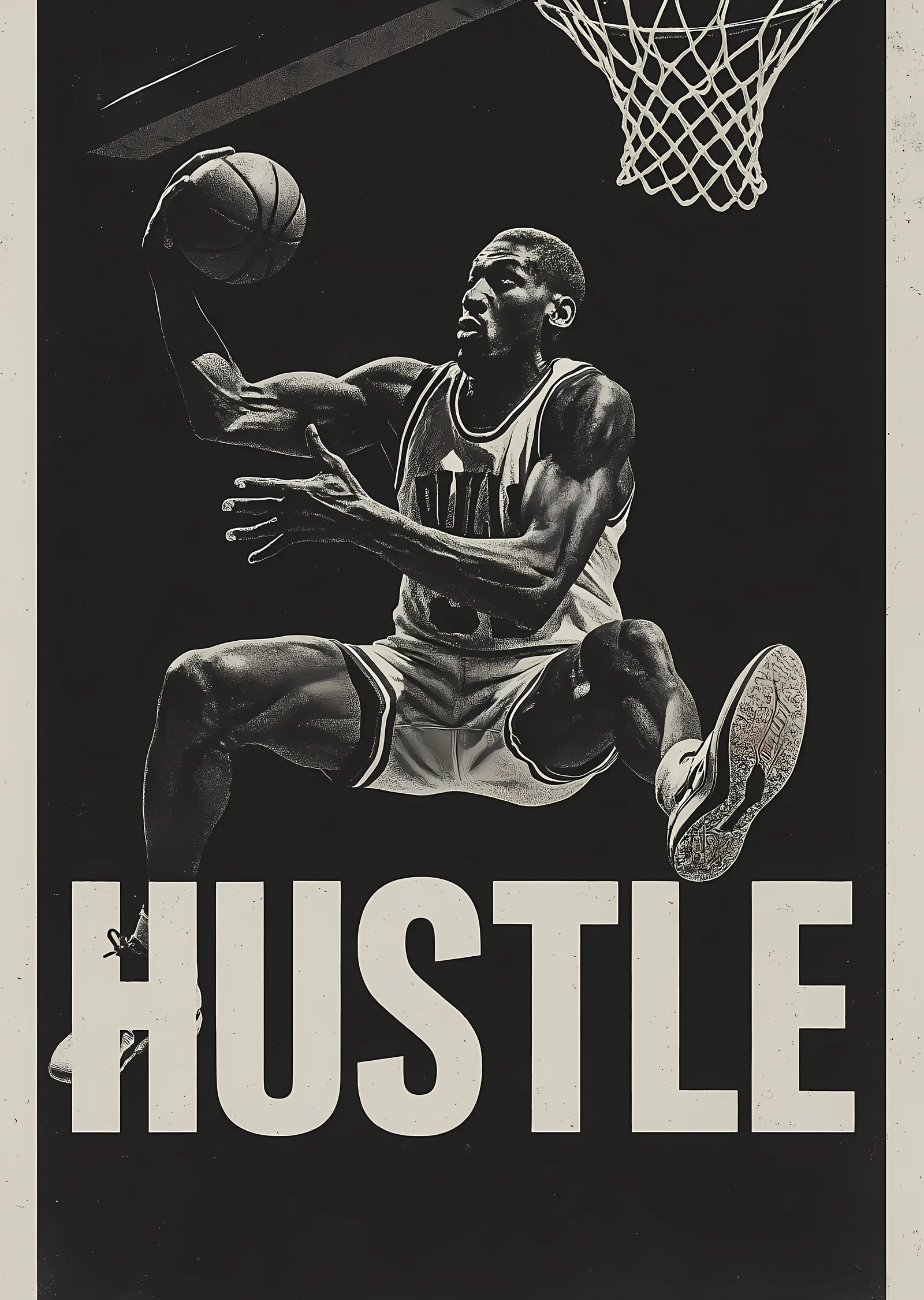 Hustle: Vintage Basketbol metal tablo