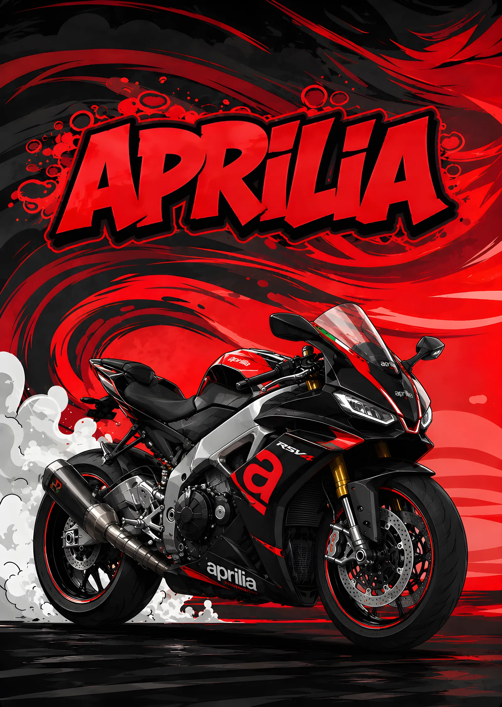 Aprilia RSV4 - Kırmızı Dalga metal tablo