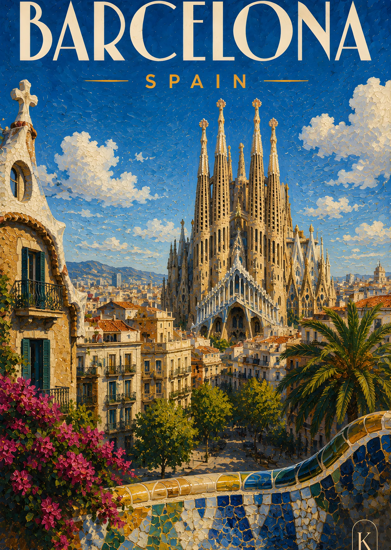Barcelona Spain: Sagrada Família metal tablo