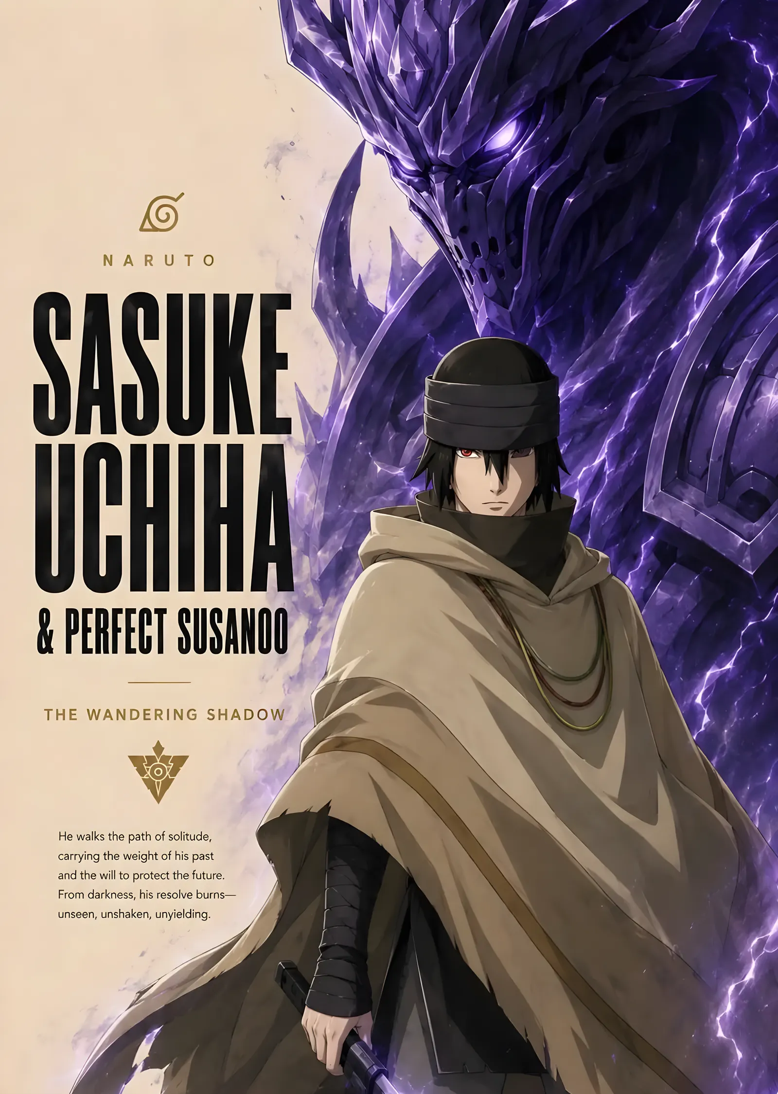 Naruto: Sasuke Uchiha ve Susanoo metal tablo