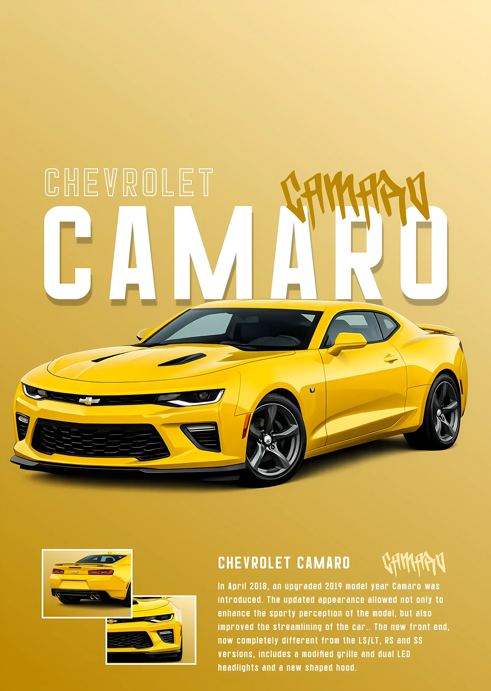 Chevrolet Camaro metal tablo