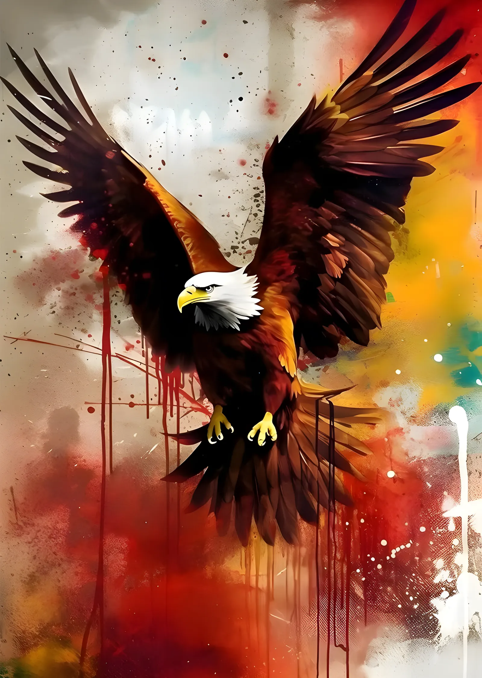 Kartal: Kızıl Fırça metal tablo