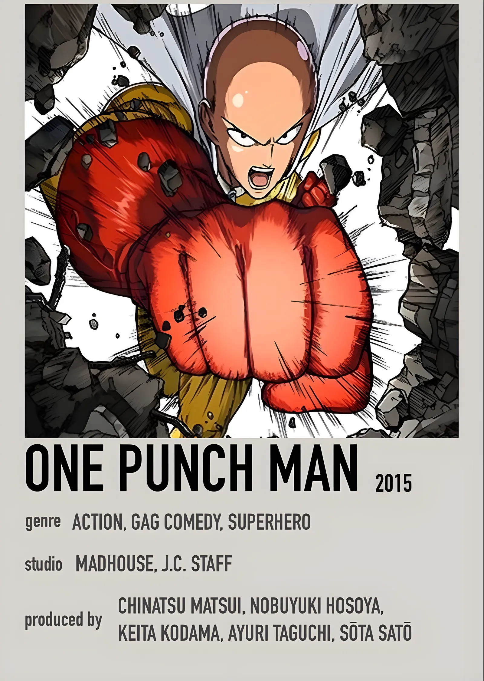 One Punch Man 2015 metal tablo