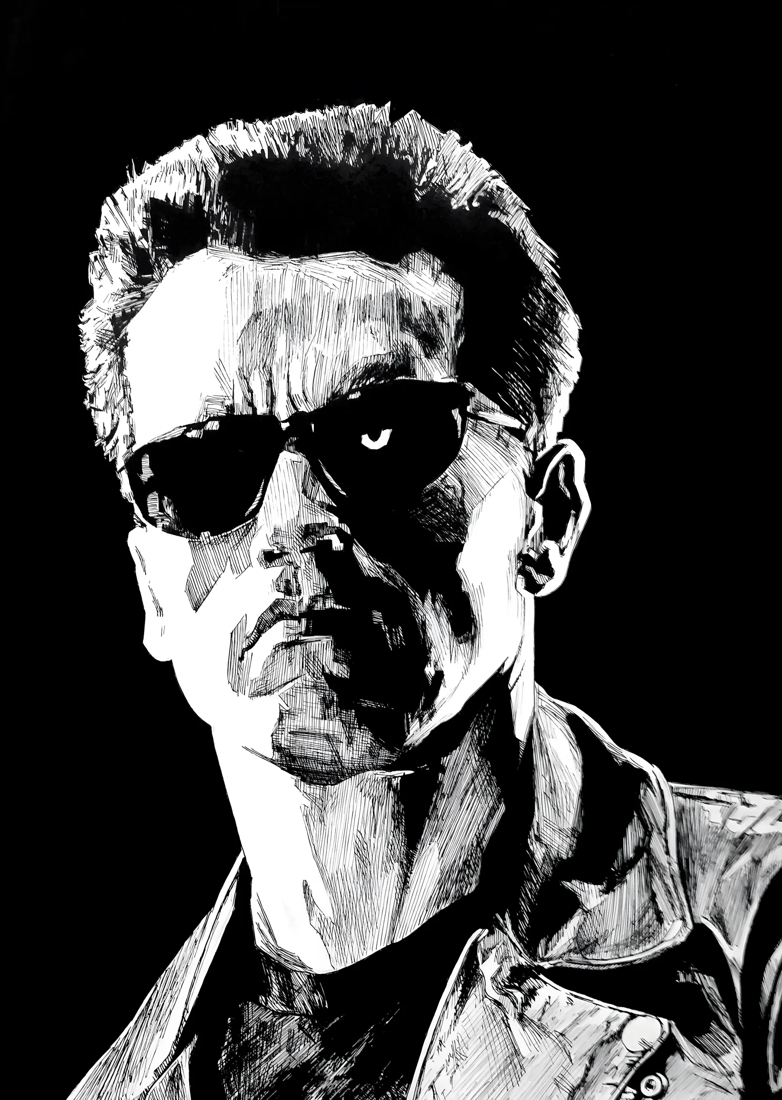 The Terminator: Siyah Beyaz metal tablo