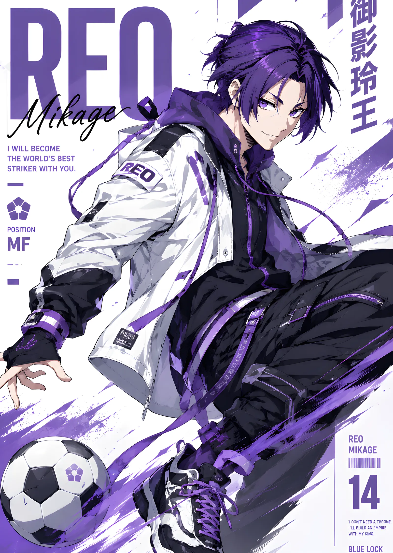 Blue Lock: Reo Mikage 14 metal tablo
