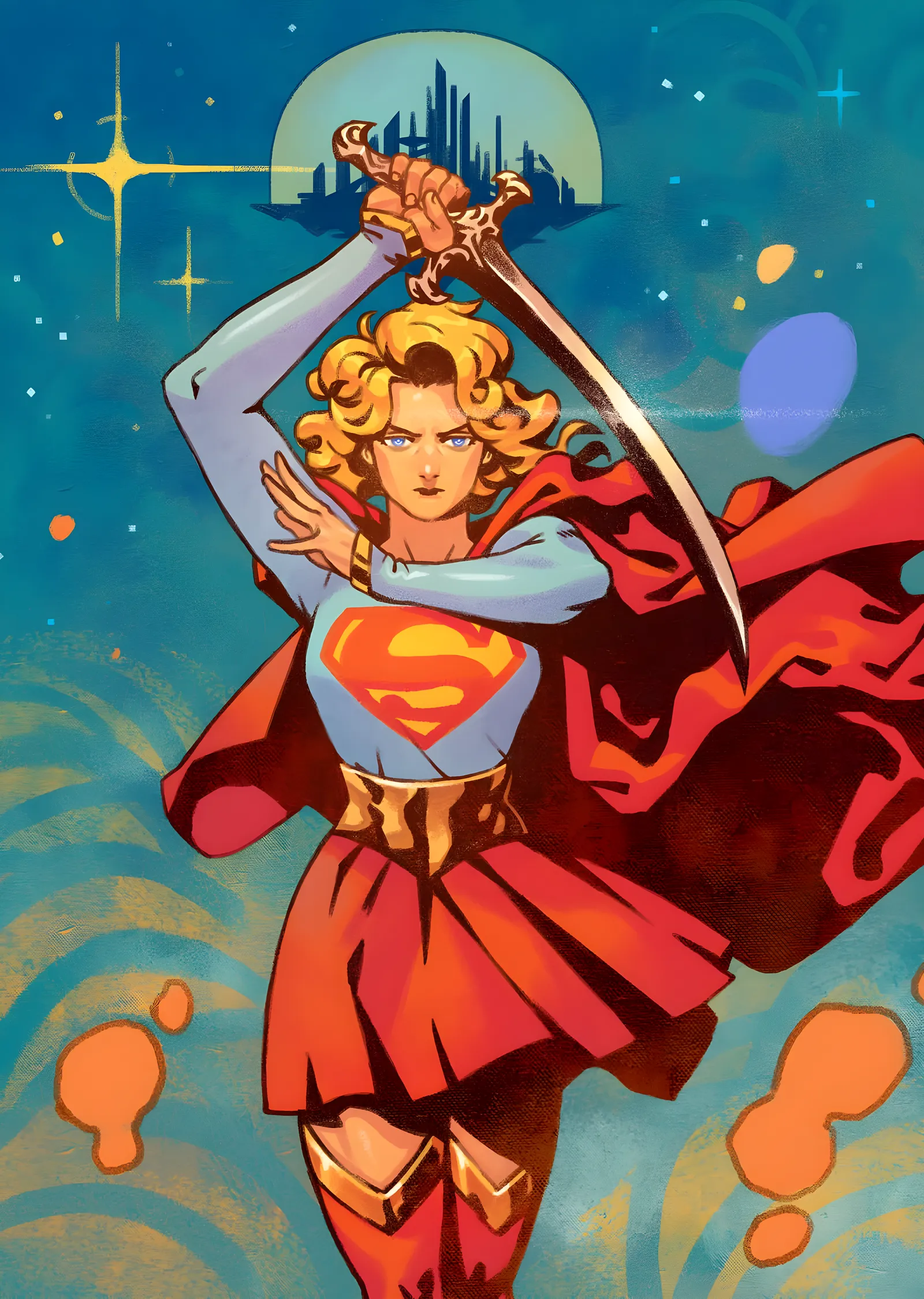 Supergirl · Kılıçlı Savaşçı metal tablo