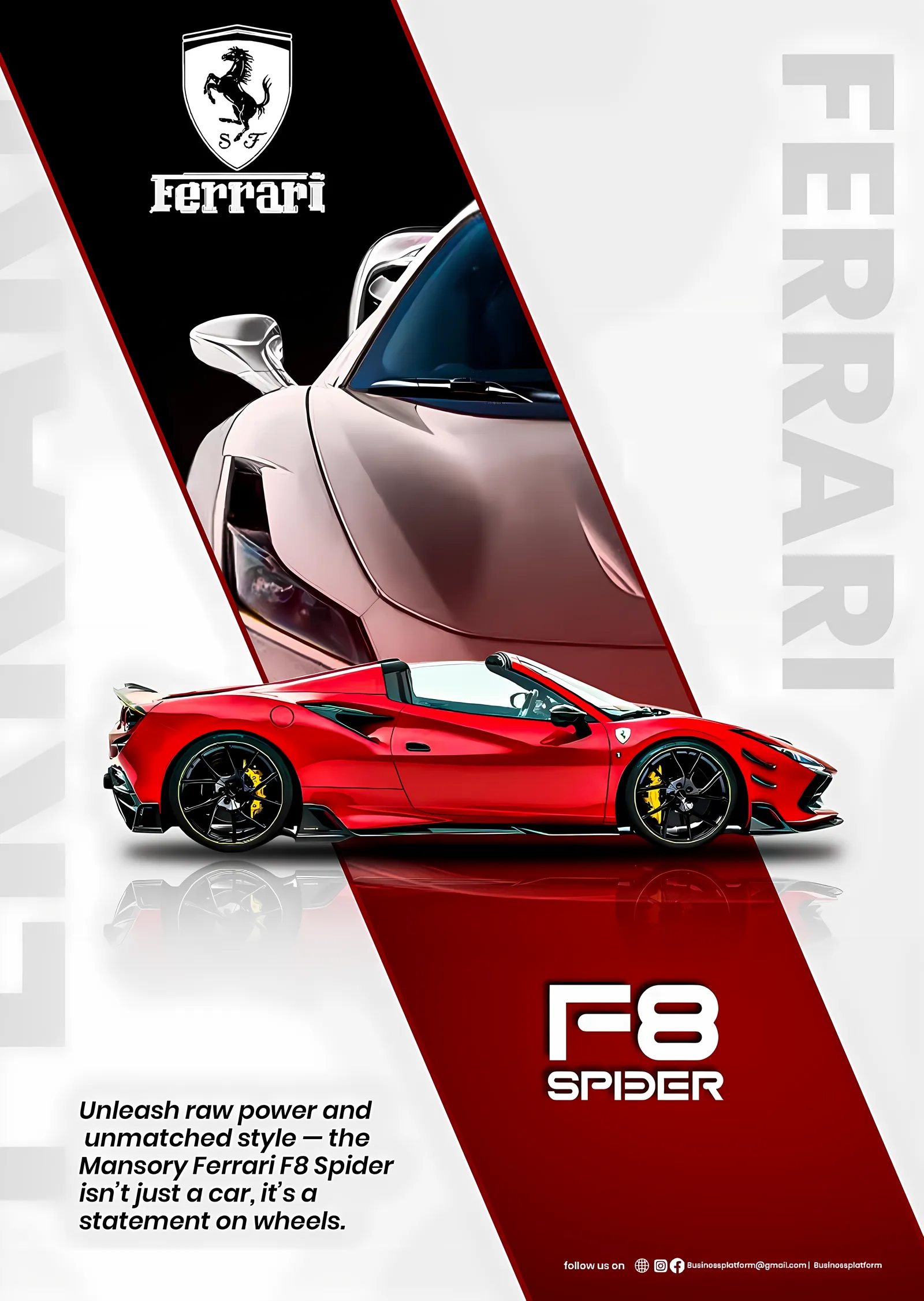 Ferrari F8 Spider: Mansory Spor Araç metal tablo