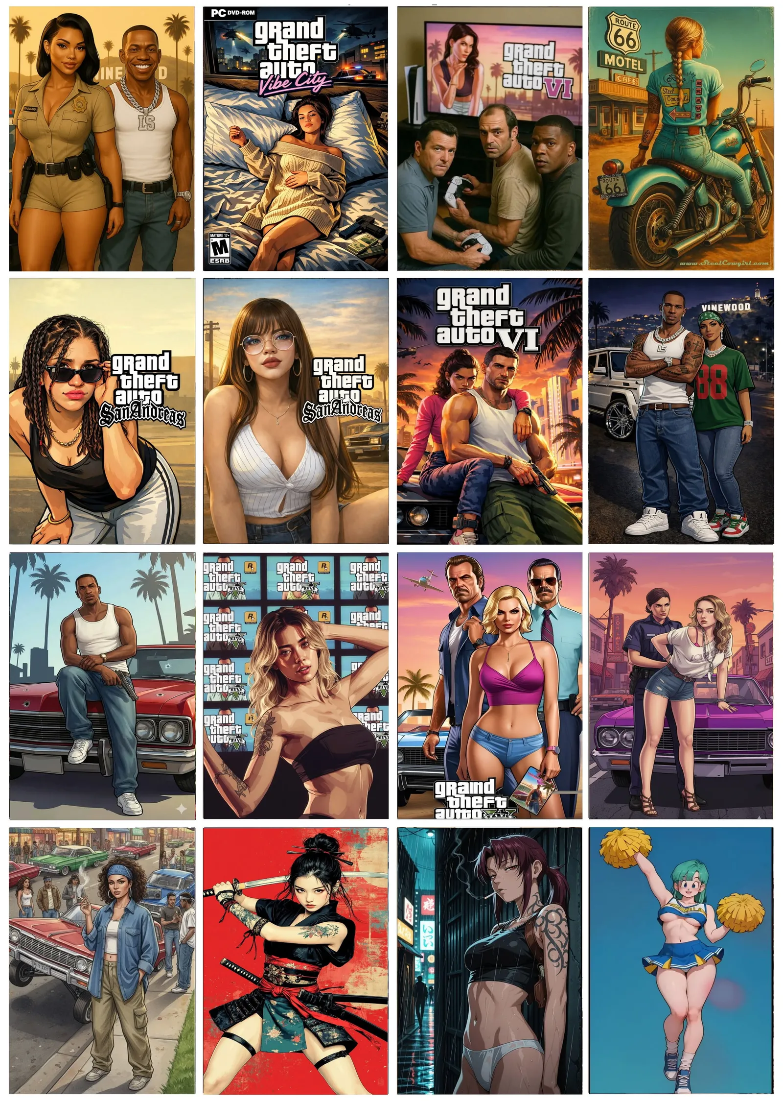 Grand Theft Auto · Kapak Kolajı metal tablo