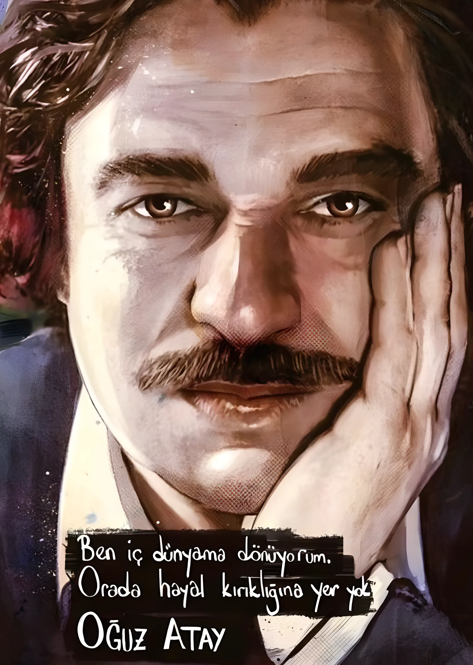 Oğuz Atay: Ben İç Dünyama Dönüyorum metal tablo