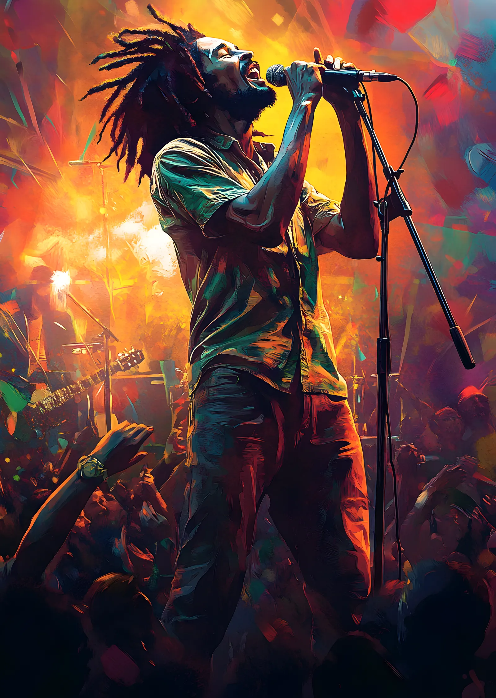 Bob Marley: Sahne Işıkları metal tablo