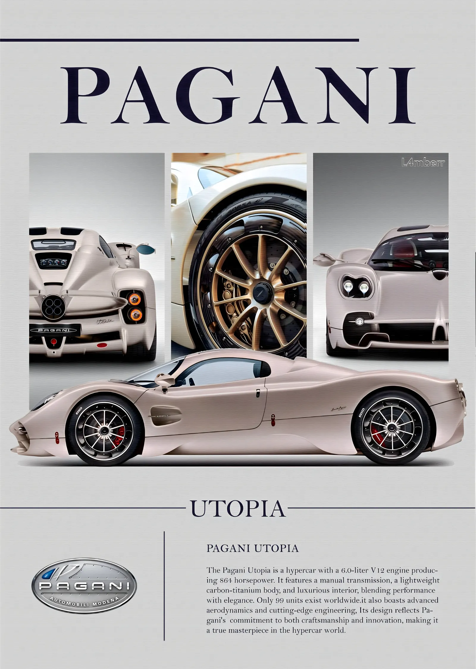 Pagani Utopia metal tablo