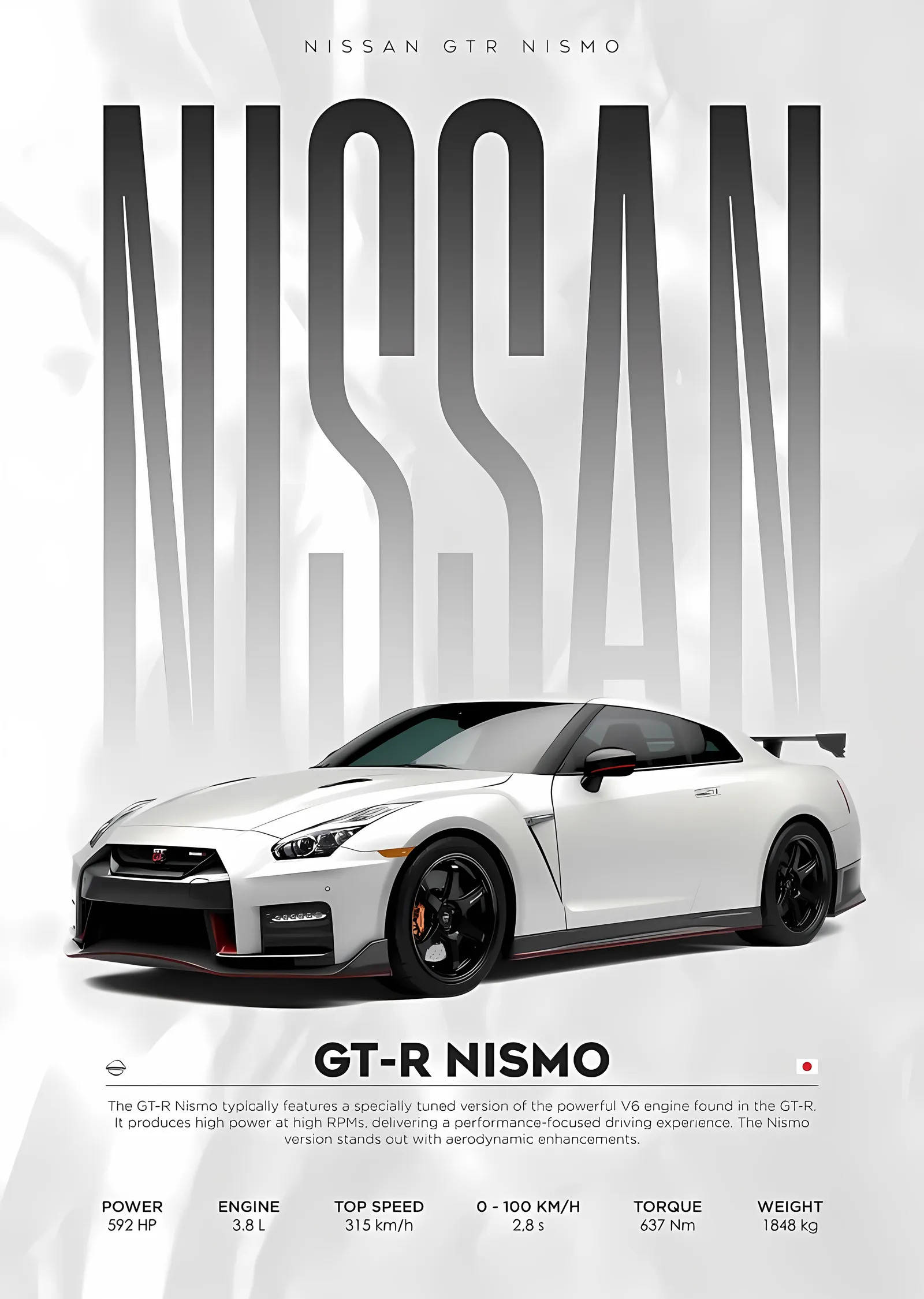 Nissan GT-R Nismo metal tablo