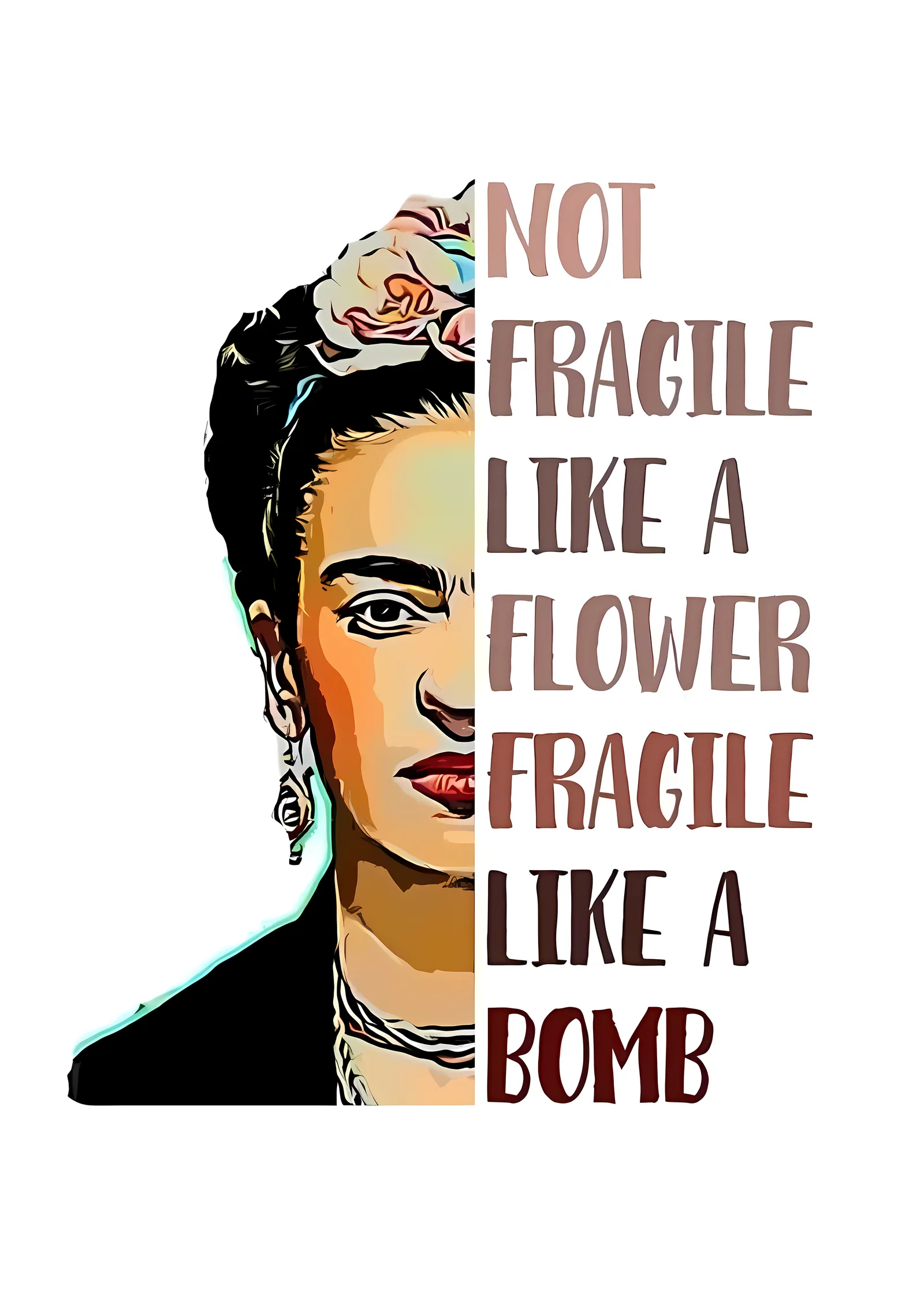 Frida Kahlo: Fragile Like a Bomb metal tablo