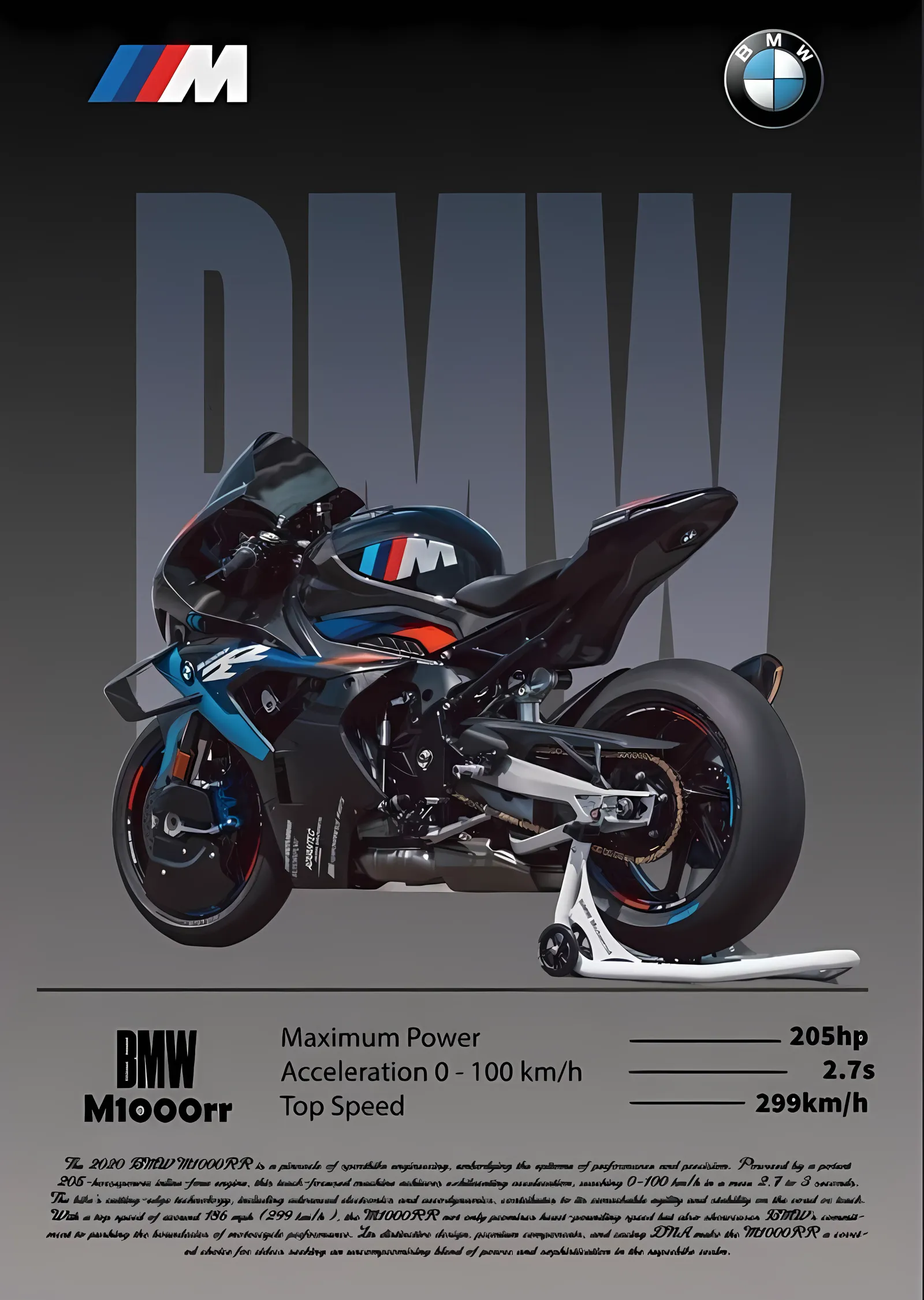BMW M1000RR metal tablo