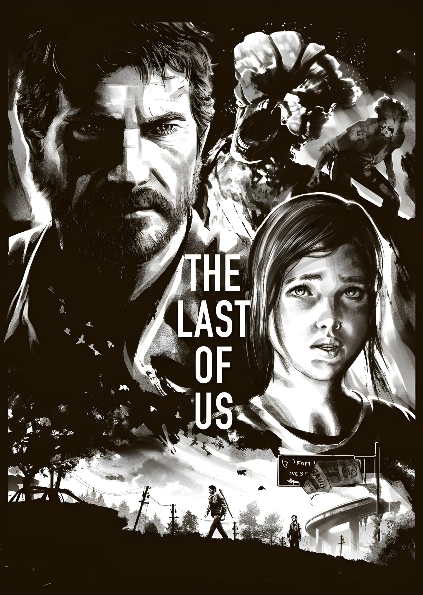 The Last of Us: Siyah Beyaz Kadro metal tablo