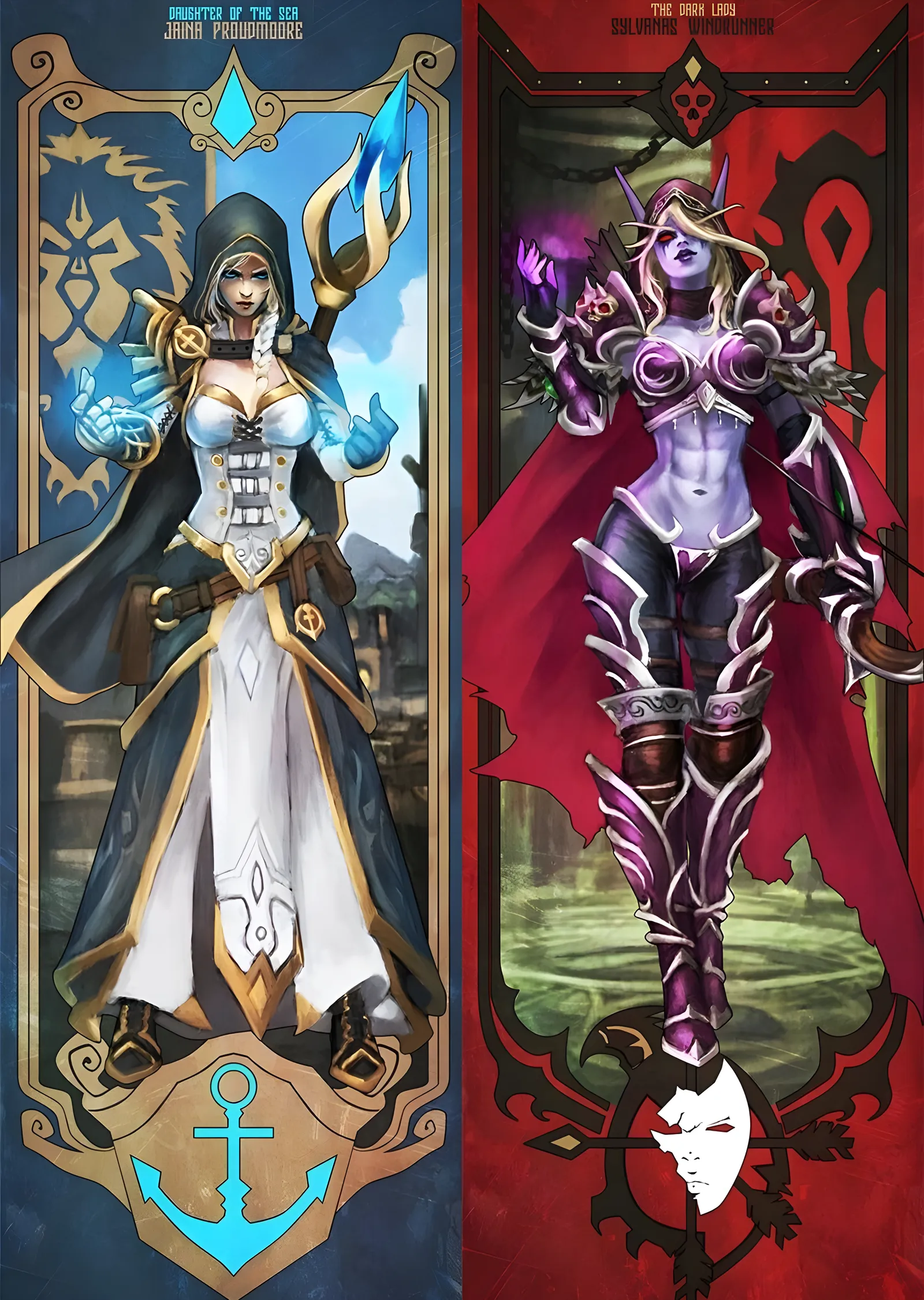 Jaina ve Sylvanas metal tablo