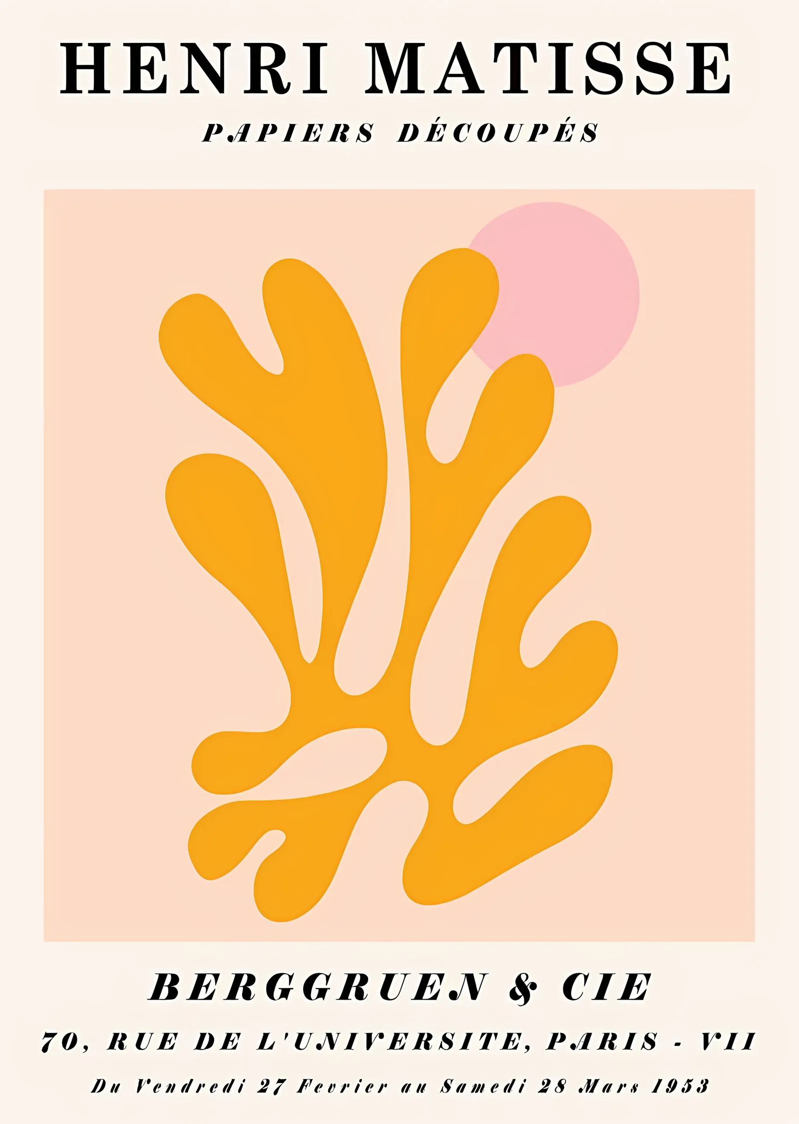 Henri Matisse: Sarı Form metal tablo