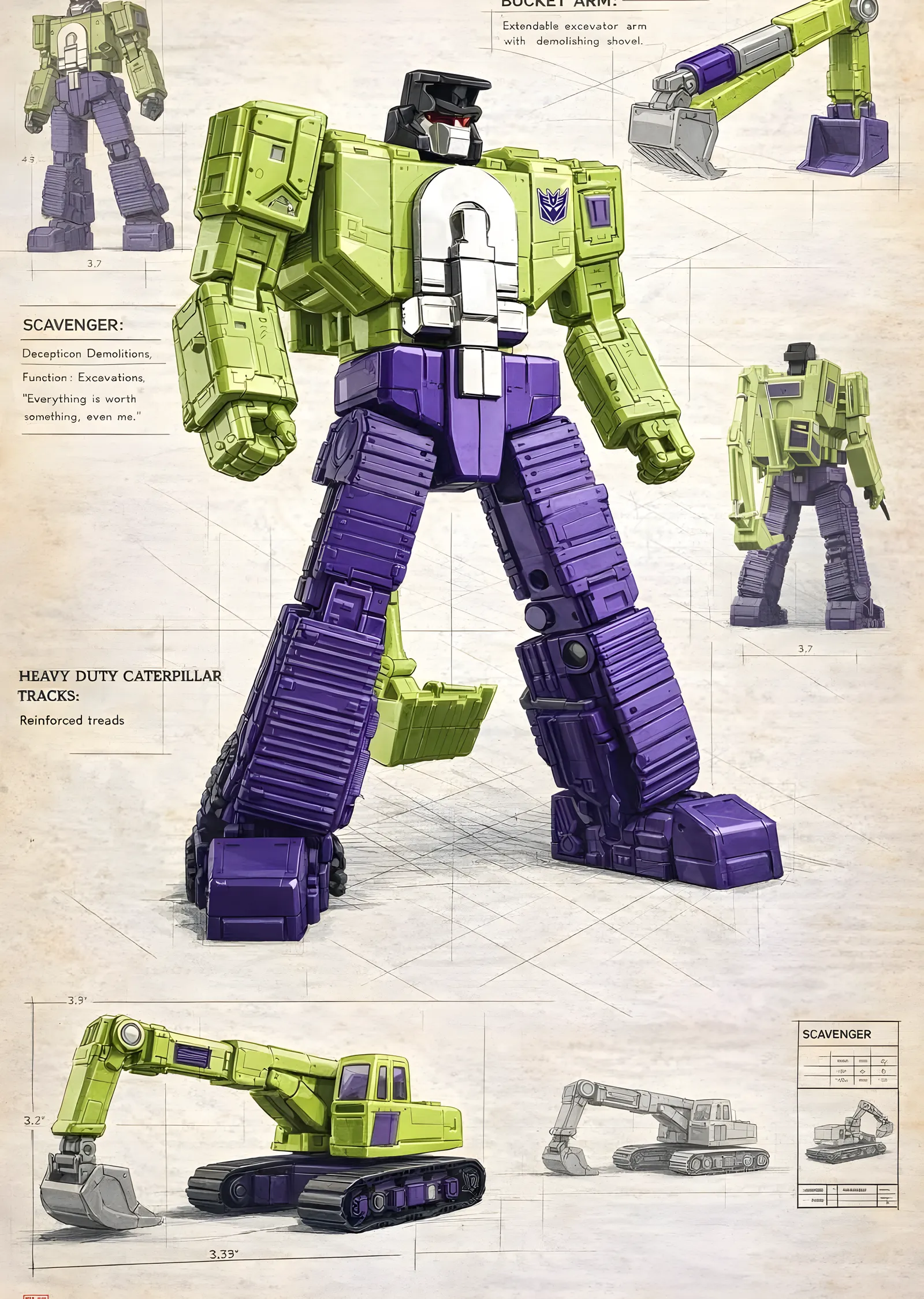 Scavenger Transformer: Decepticon Demolitions metal tablo