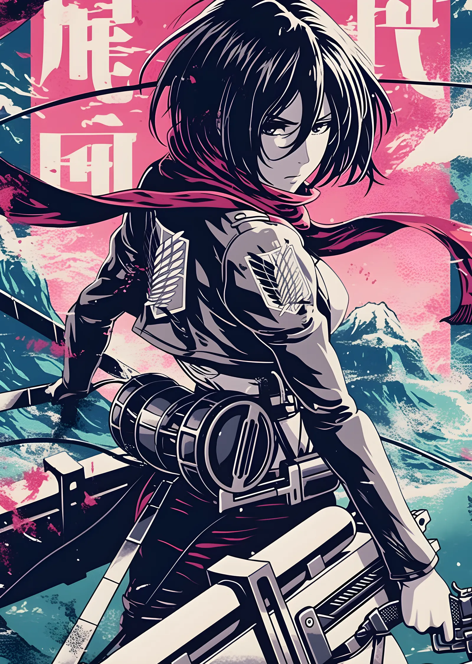 Mikasa: Pembe Gökyüzü Muhafızı metal tablo
